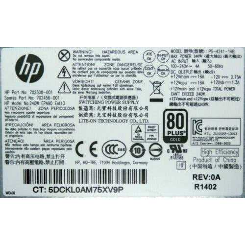 Fonte HP 240W Power Supply for HP ProDesk 600 G1 702456-001 702308-001 - MFerraz Tecnologia