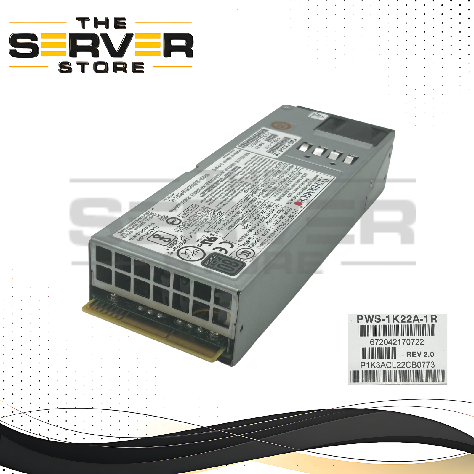 Supermicro 800W/1200W Redundant Single Output Power Supply PWS-1K22A-1R