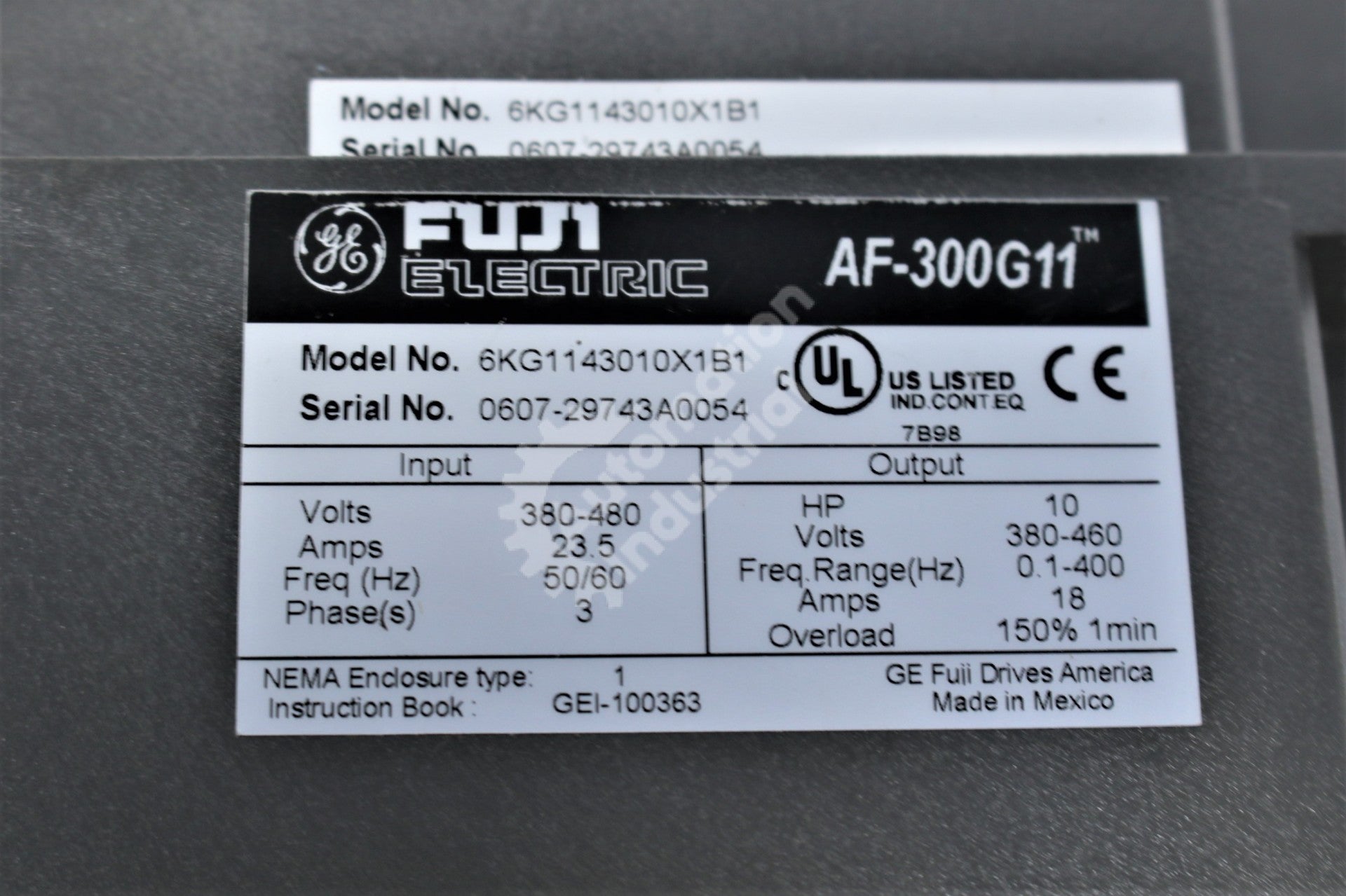 GE Fuji 6KG1143010X1B1 380-460VAC 10HP Drive OPEN BOX