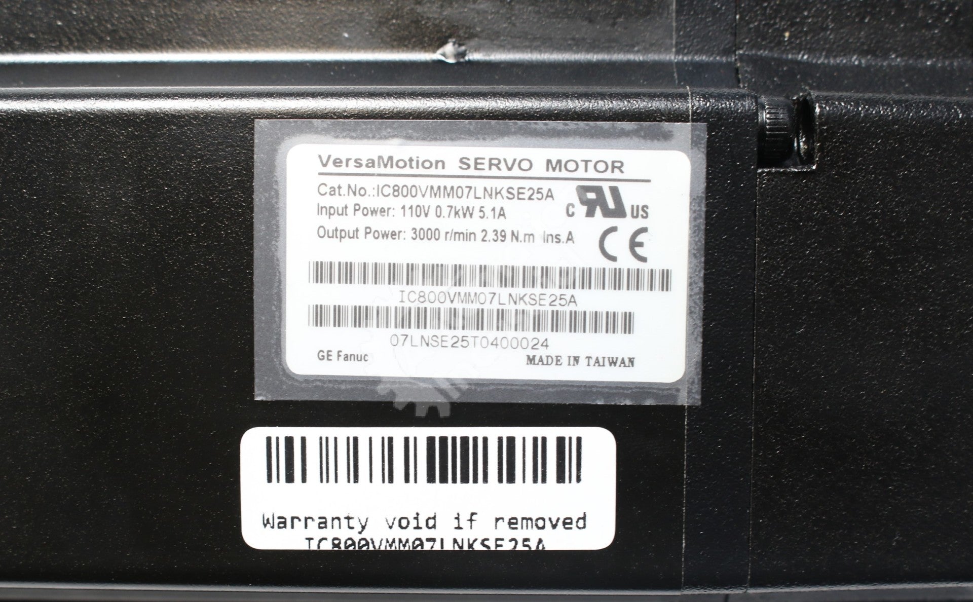 General Electric Fanuc IC800VMM07LNKSE25A Servo Motor