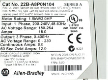 Carregar imagem no visualizador da galeria, Allen-Bradley 22B-A8P0N104 2.0 Horse Power Powerflex 40 AC Drive

