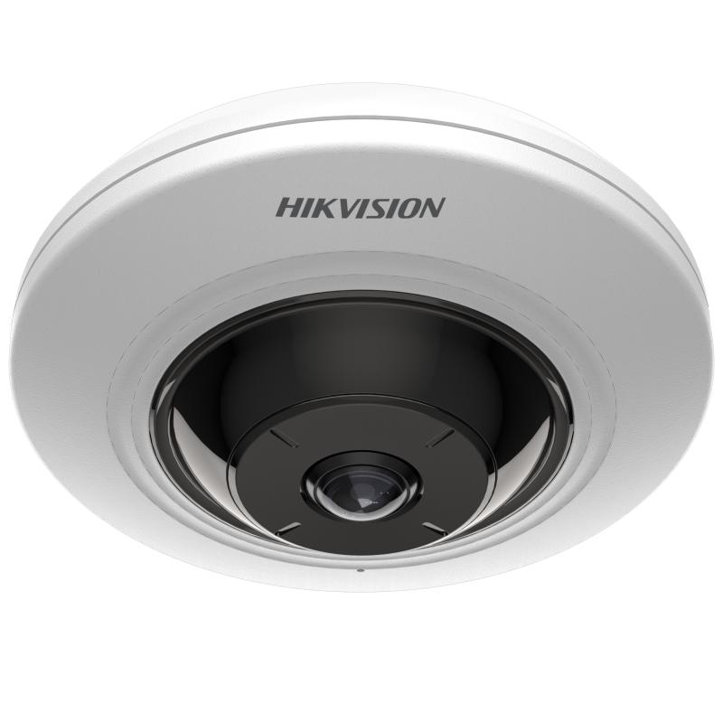 Hikvision DS-2CD3956G2-ISU 1.05mm Panoramic Series 5MP AcuSense Fisheye iP Camera, 1.05mm Lens, White