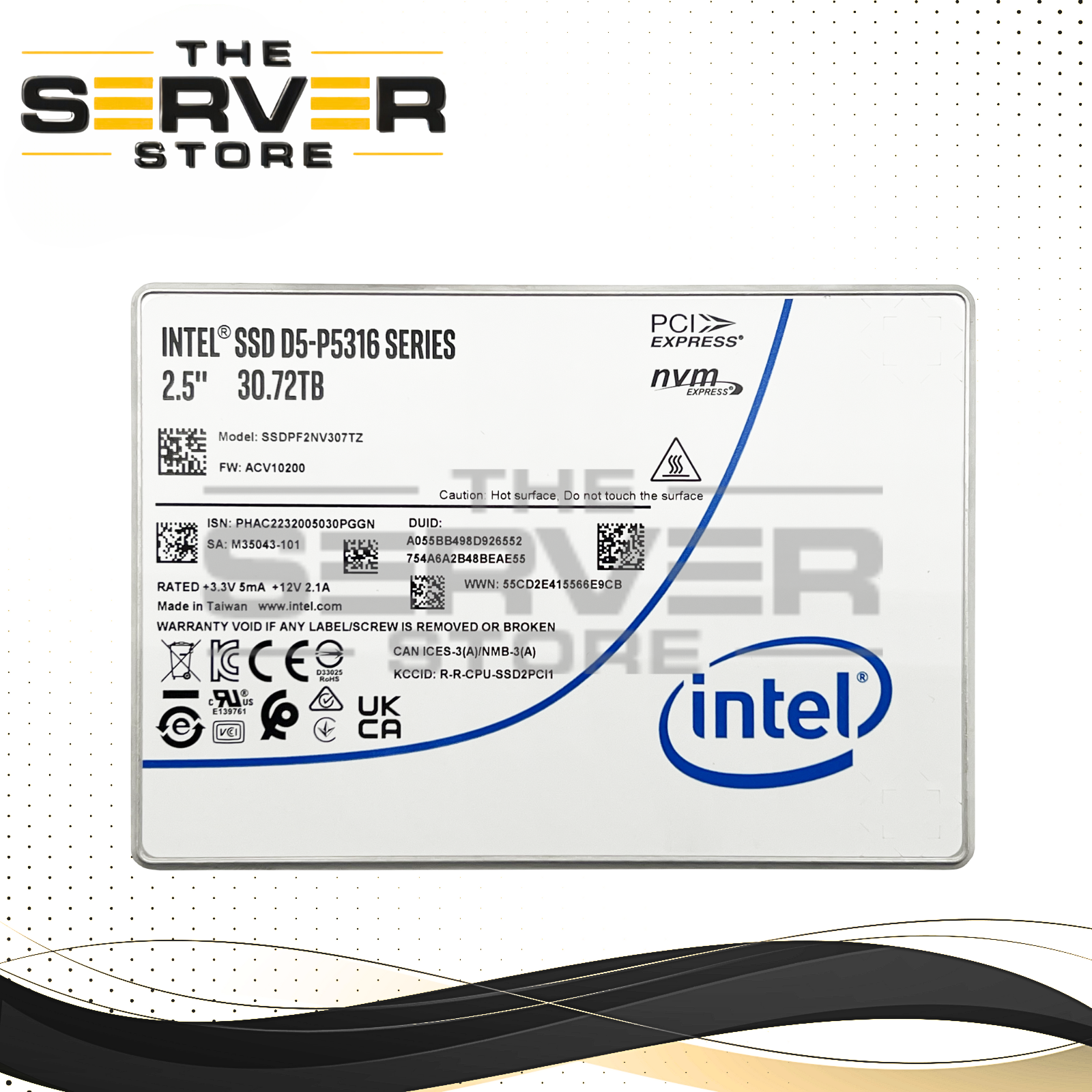 Intel 30.72TB NVME U.2 PCIe G4 x4 RI SED SFF 2.5" SSD D5-P5316 SSDPF2NV307TZ