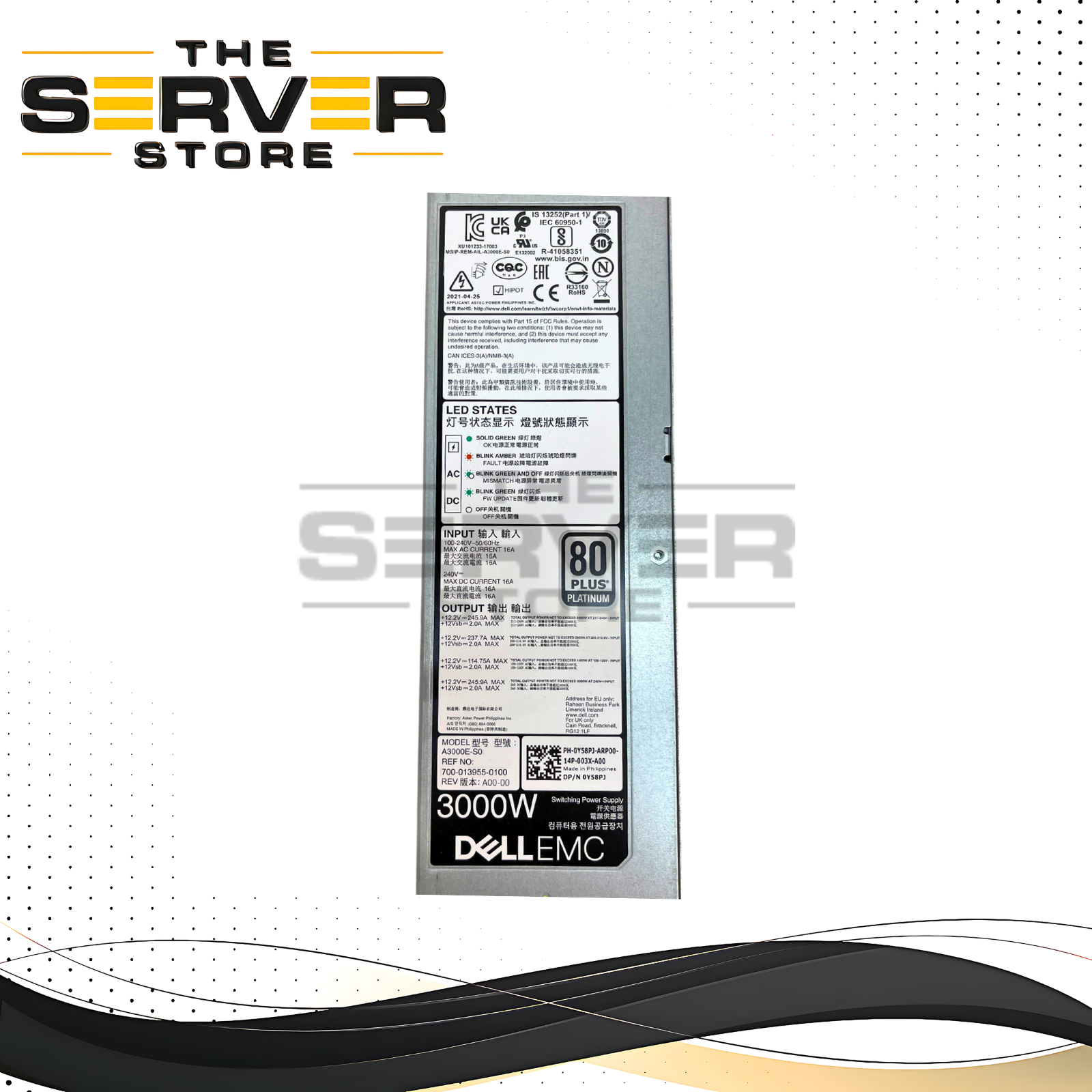 Dell EMC 3000W 80Plus Platinum Power Supply PSU PowerEdge MX7000 0Y58PJ