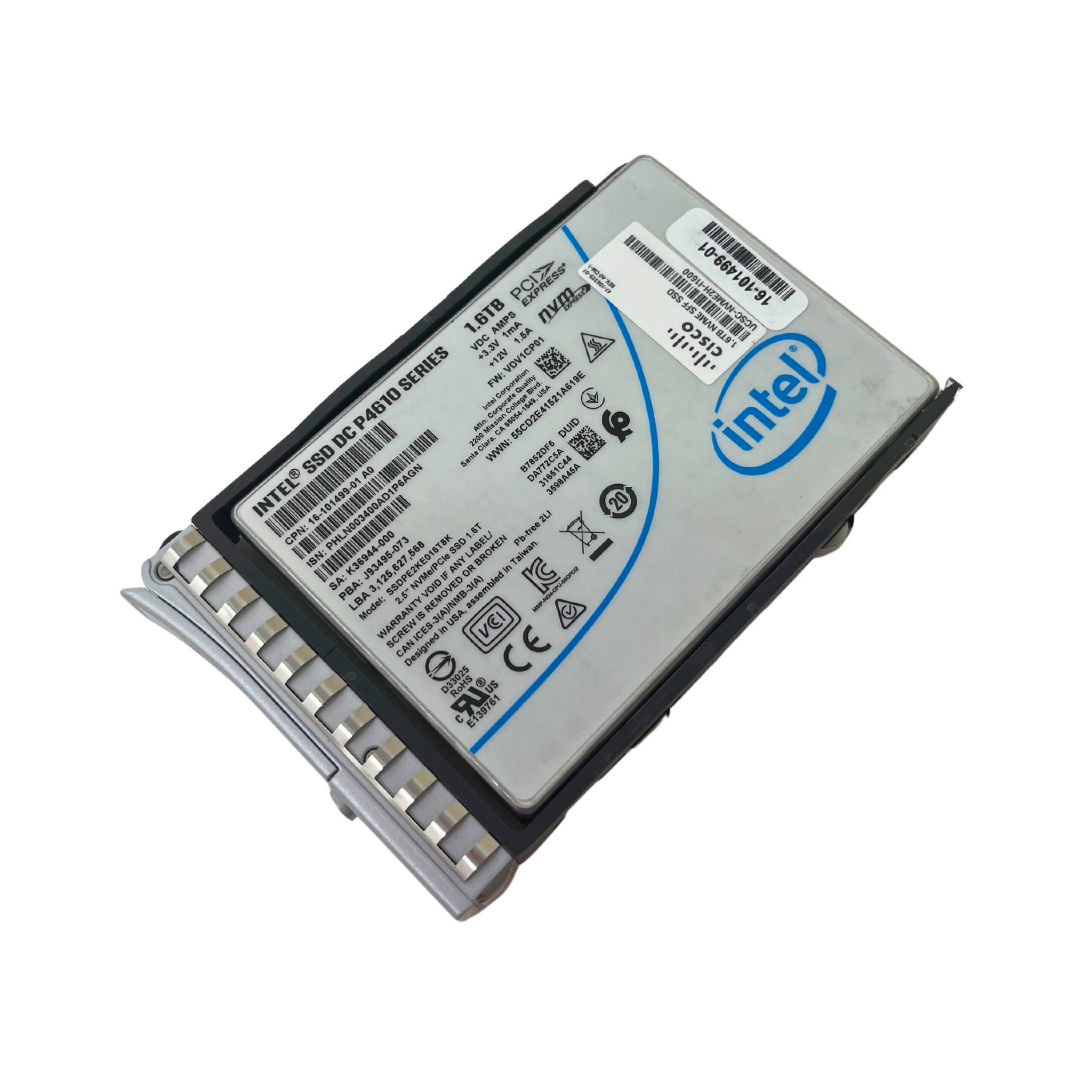 Cisco Intel DC P4610 Series 1.6TB PCIe NVMe U.2 2.5" SSD (UCSC-NVME2H-I1600)