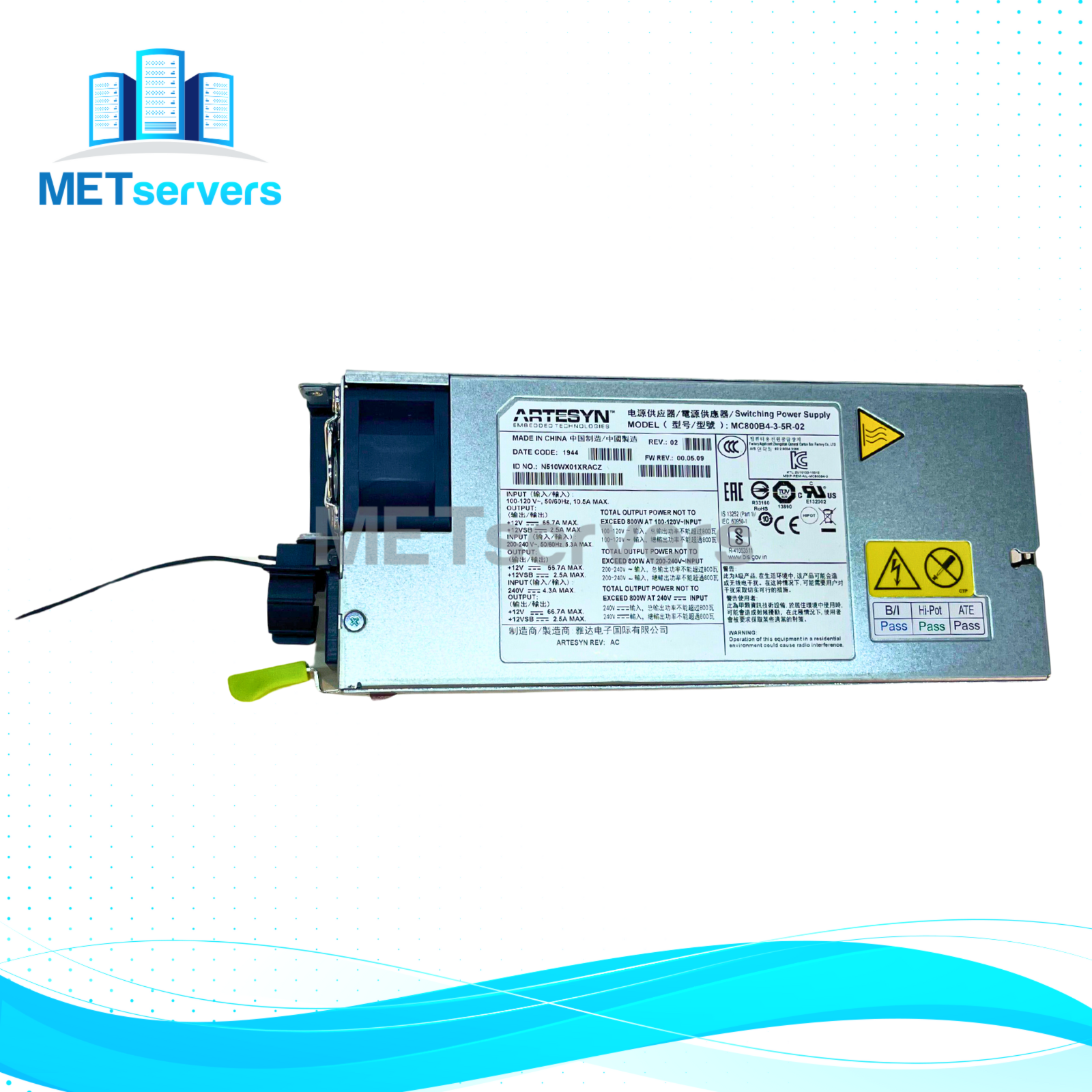 Artesyn 1U 800W Switching Power Supply for Quanta D52B-1U T22U-1U D52BM-2U MC800B4-3