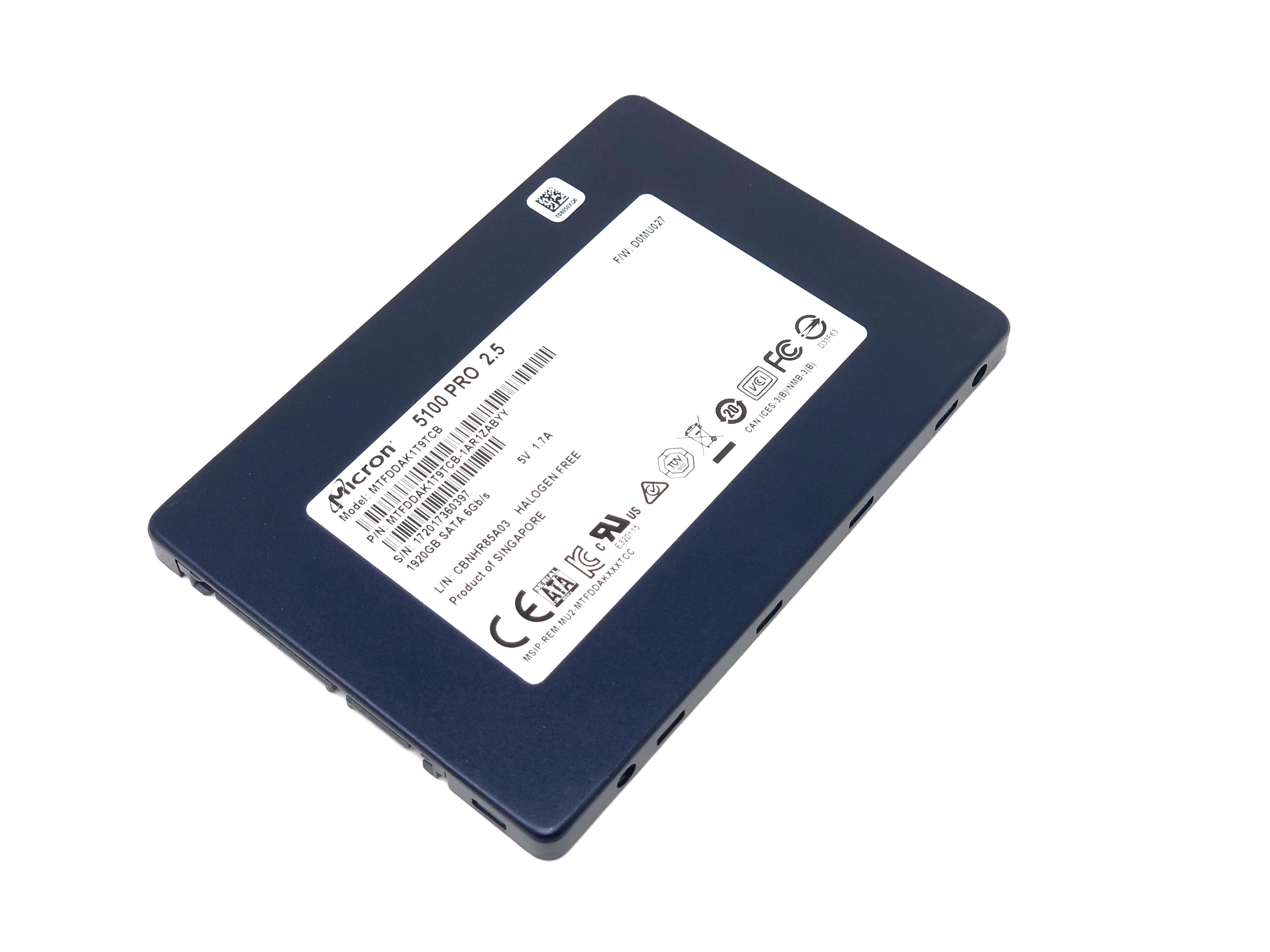 Micron 5100 Pro 1.92TB  SATA 6Gbps 2.5'' SSD Solid State Drive (MTFDDAK1T9TCB)