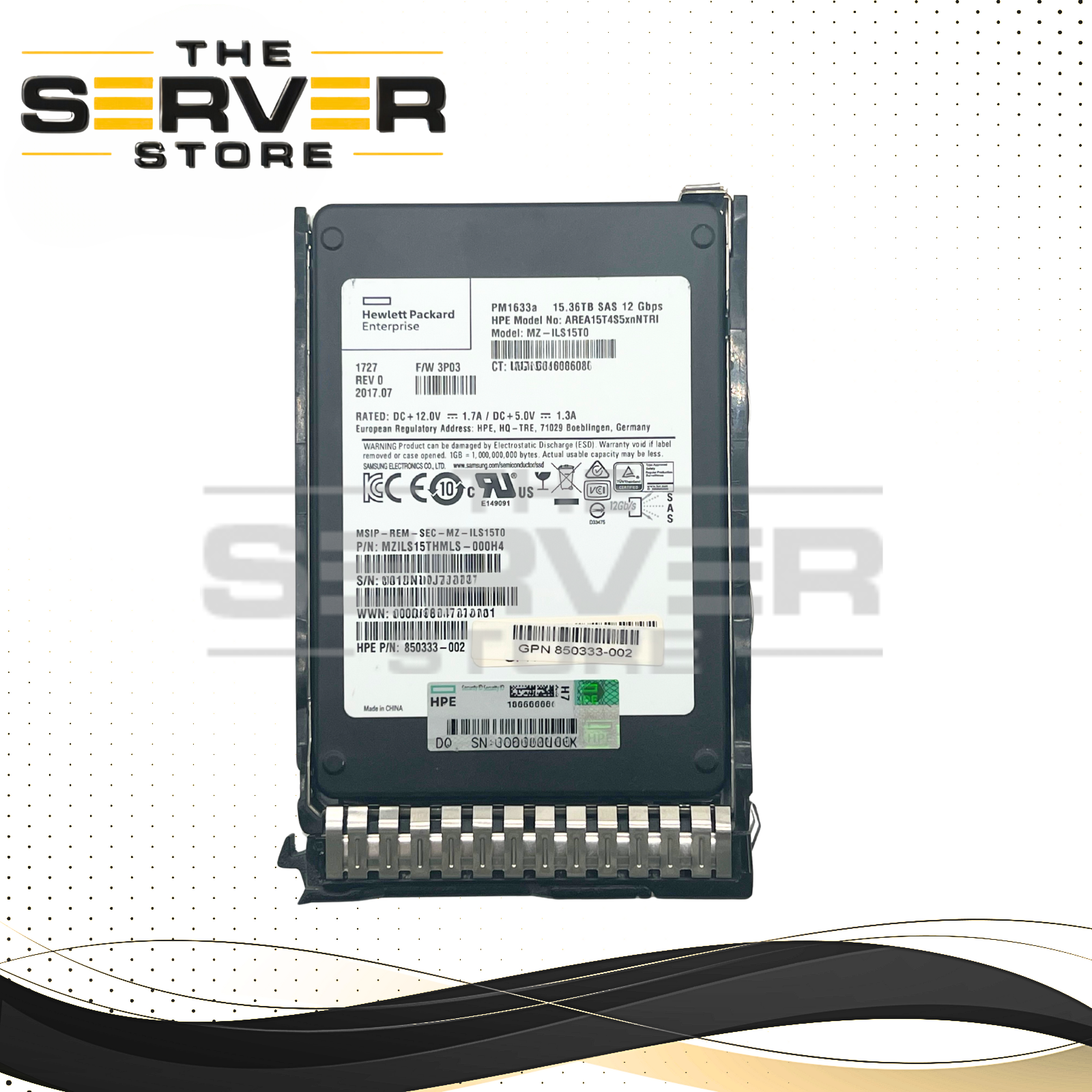 15.36TB Samsung PM1633a 12Gbps SAS SSD MZ-ILS15T0 for HPE ProLiant DL360 Gen9 DL380 Gen9