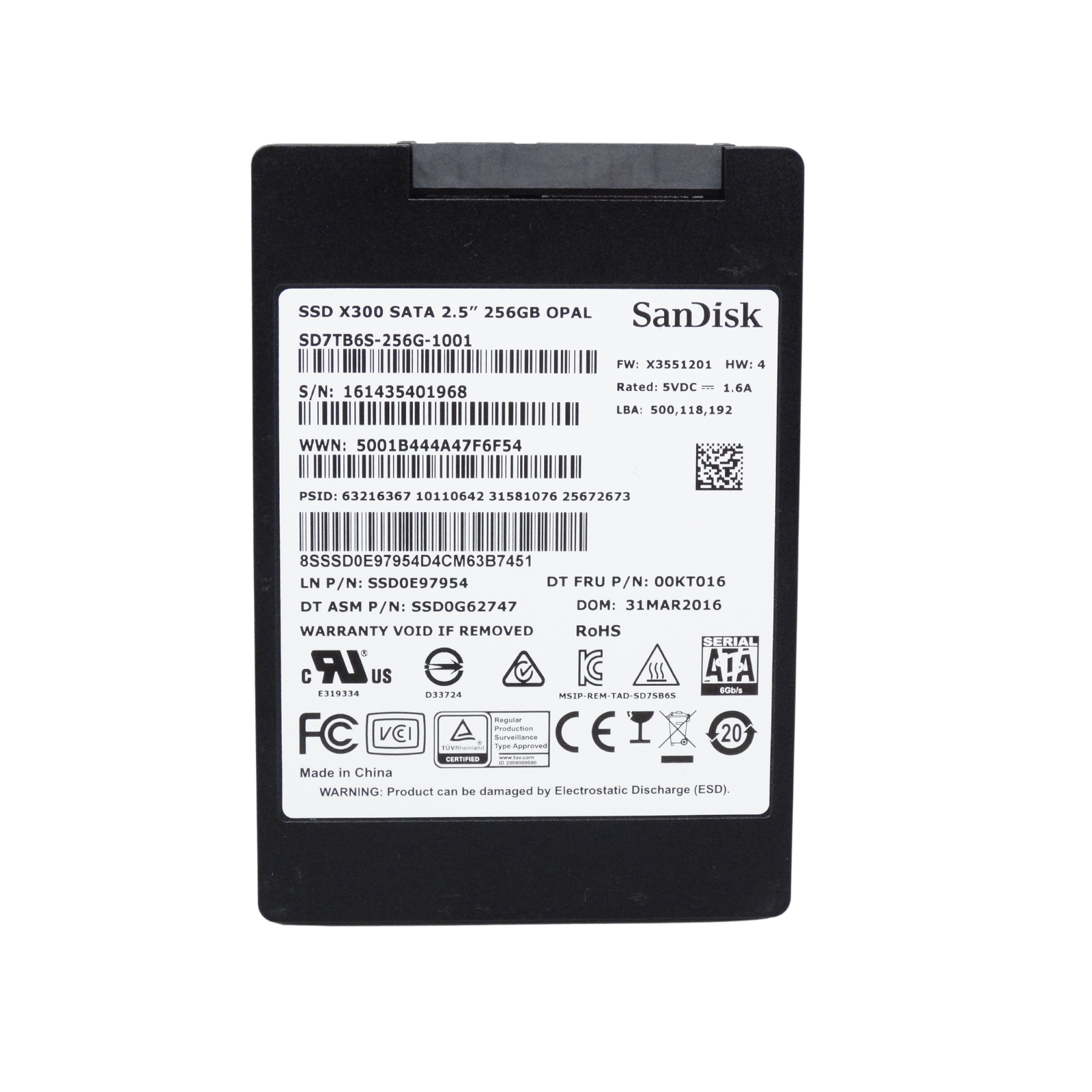 Lenovo 256GB MLC SATA 6Gbps  2.5'' SSD Solid State Drive (00KT016)