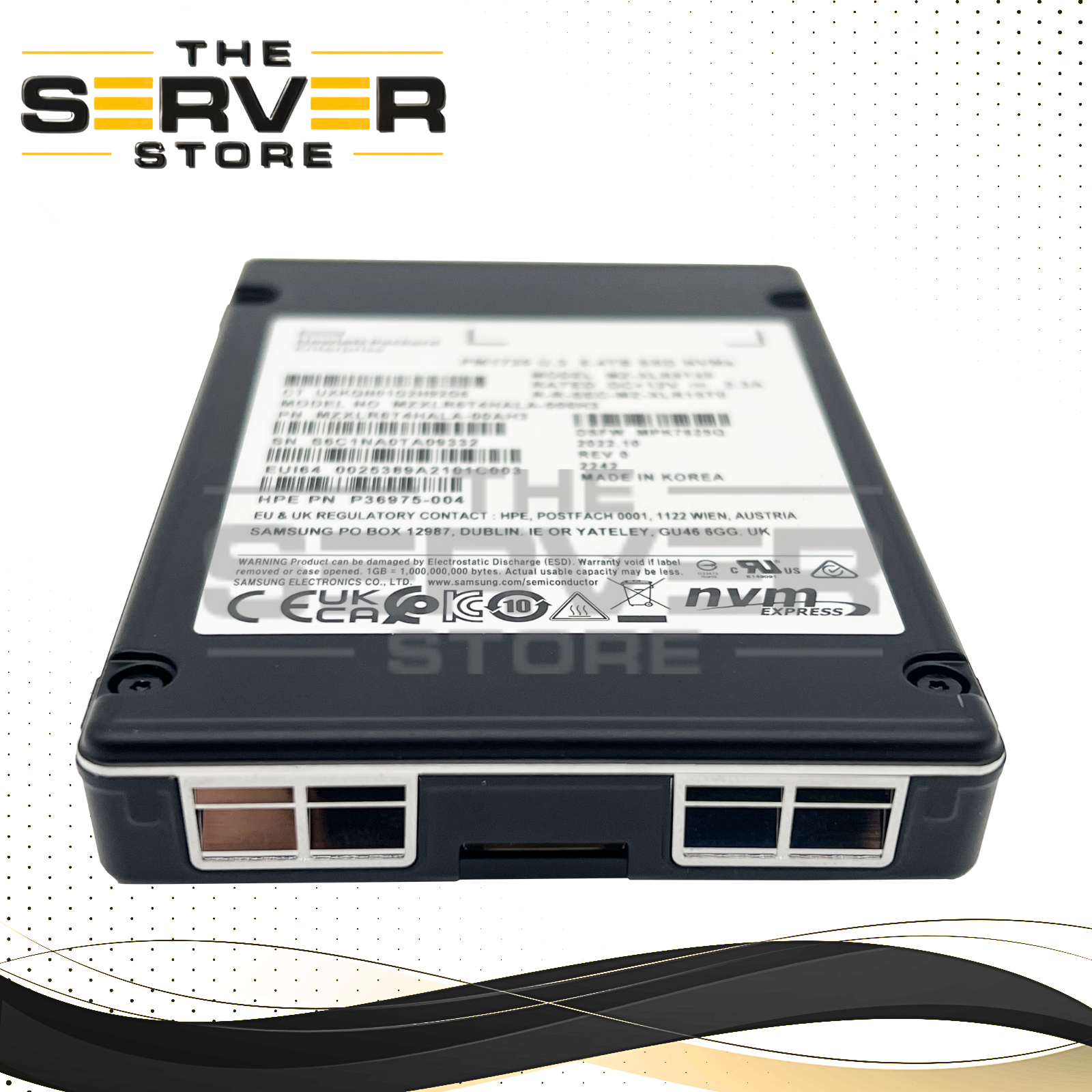 HPE 6.4TB NVMe U.3 PCIe Gen 4.0 x8 MU SFF 2.5" SSD Samsung PM1735 P36975-004