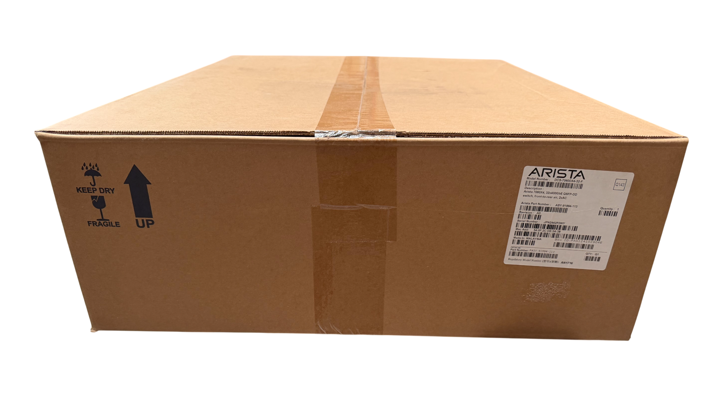 Arista DCS-7060DX4-32-F  — 32x400GbE QSFP-DD 1RU Switch - New