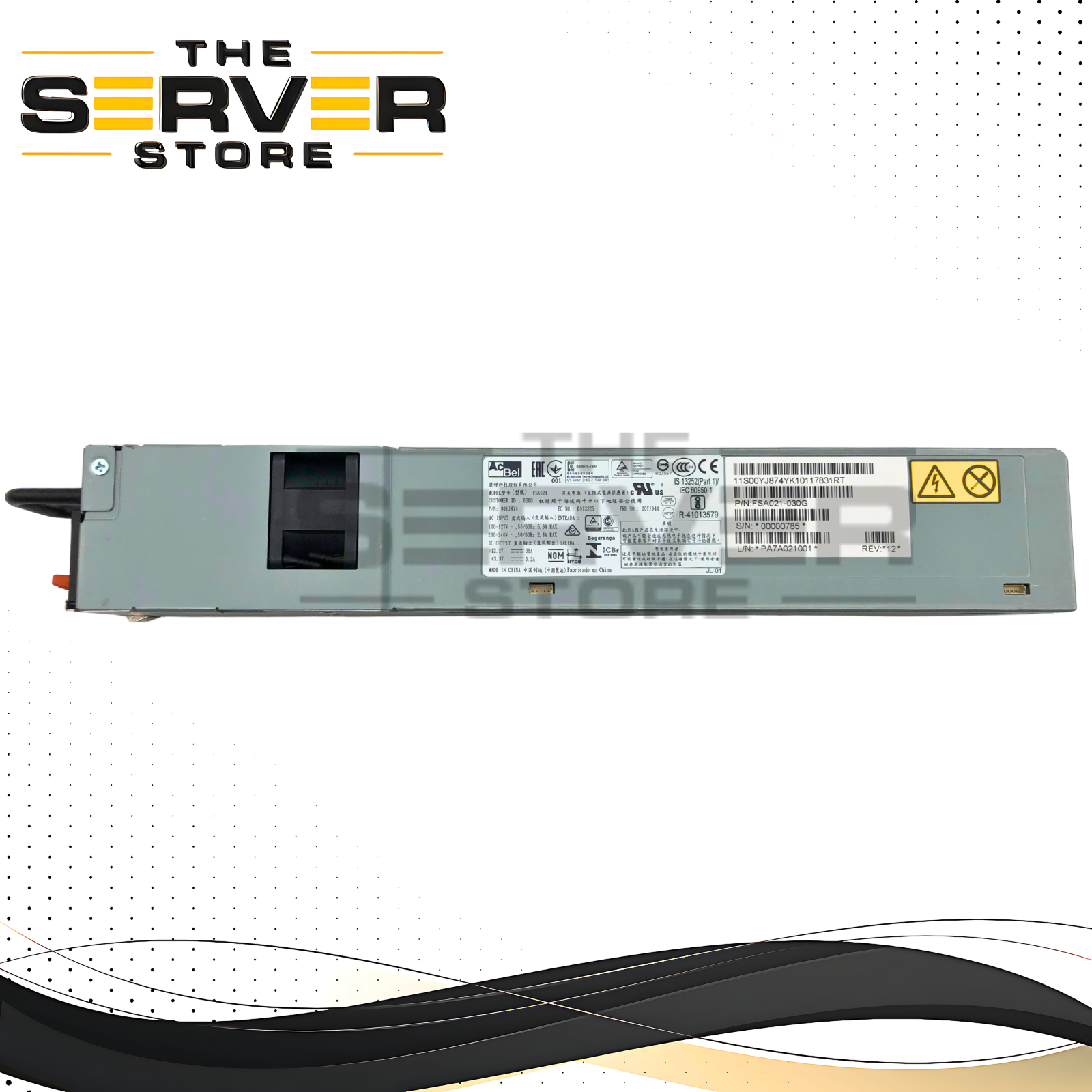 Lenovo 460W 80+ Platinum Hot-Swap Redundant Power Supply for System x3250 M6 Server. P/N: 00YJ944