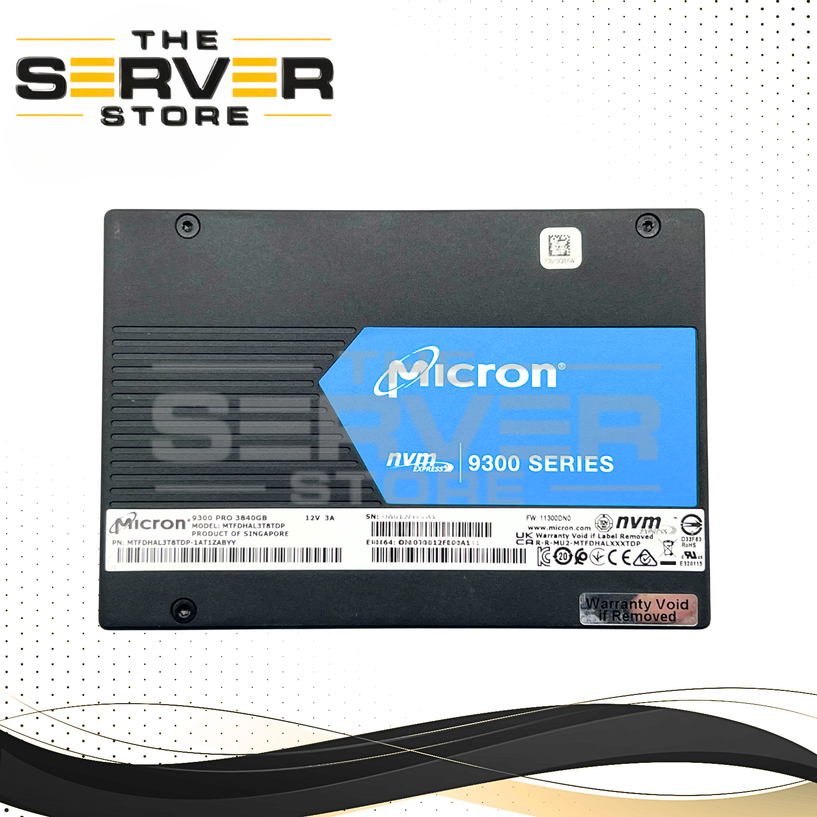 Micron 3.84TB NVMe U.2 PCIe Gen 3.0 x4 RI SFF 2.5" SSD 9300 Pro Series MTFDHAL3T8TDP