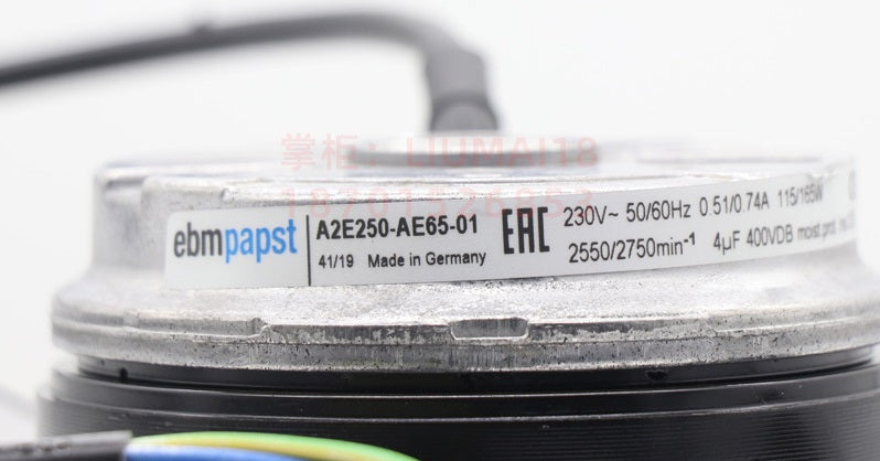 A2E250-AE65-02 Ebmpapst FAN AXIAL 250X83MM BALL 230VAC