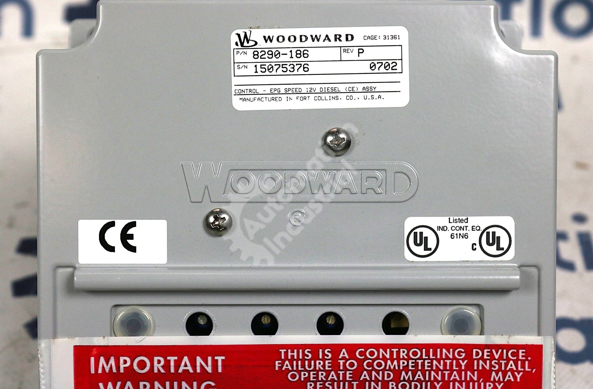 8290-186 By Woodward EPG 12V Diesel Speed Control Assembly NSNB