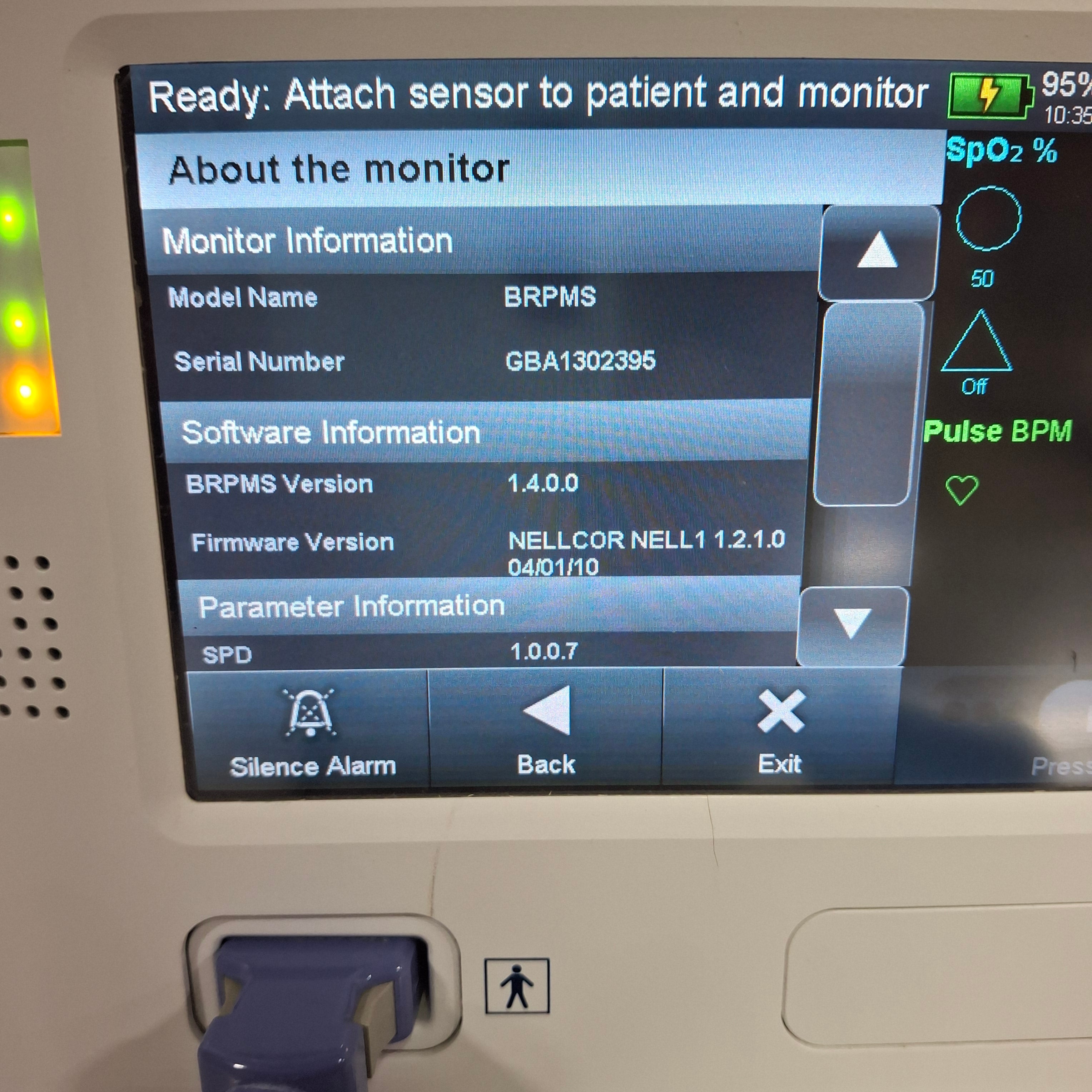 Covidien GR101704 Bedside Respiratory Patient Monitoring System