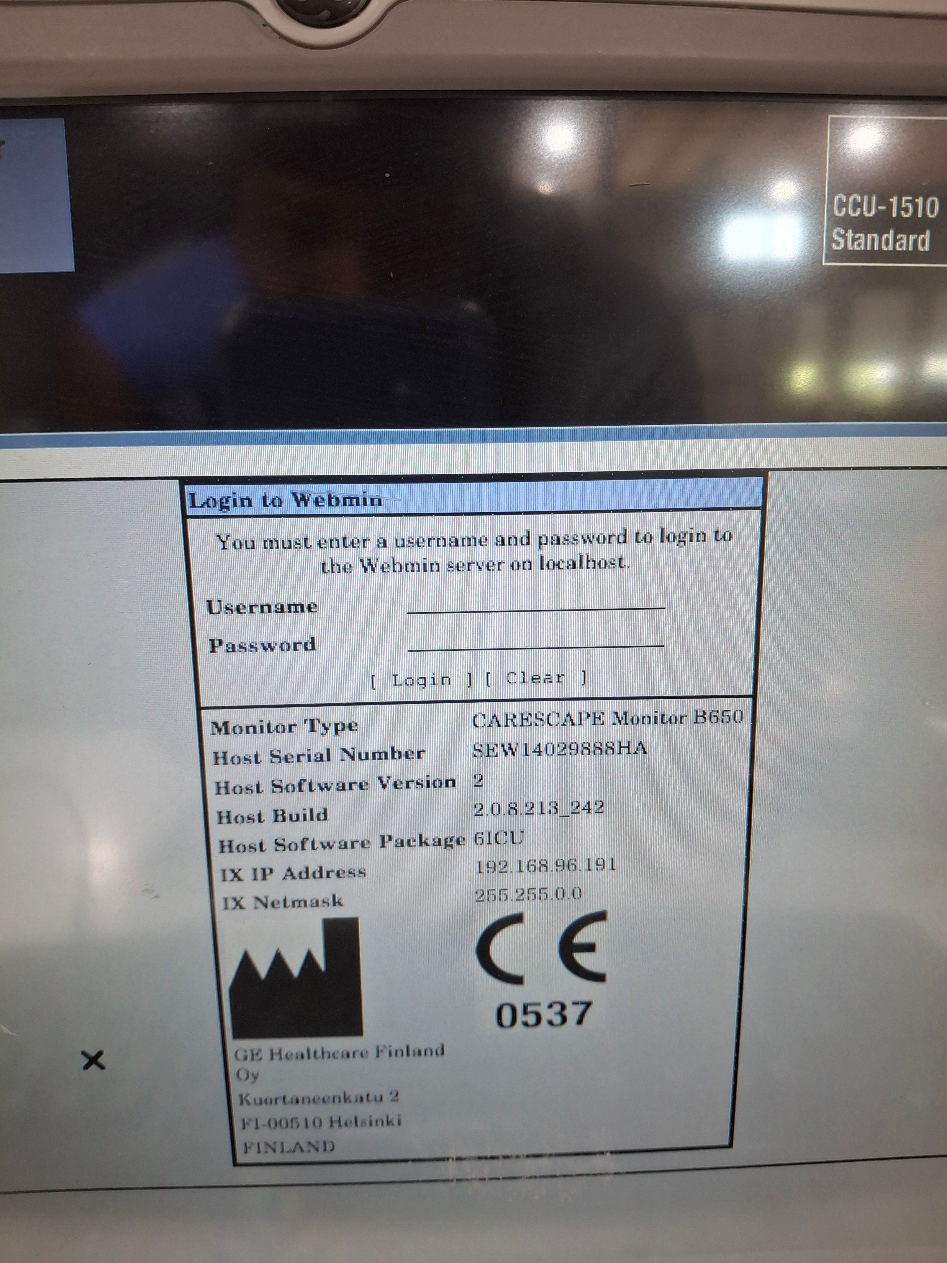 GE Healthcare Carescape B650 Critical Care Patient Monitor