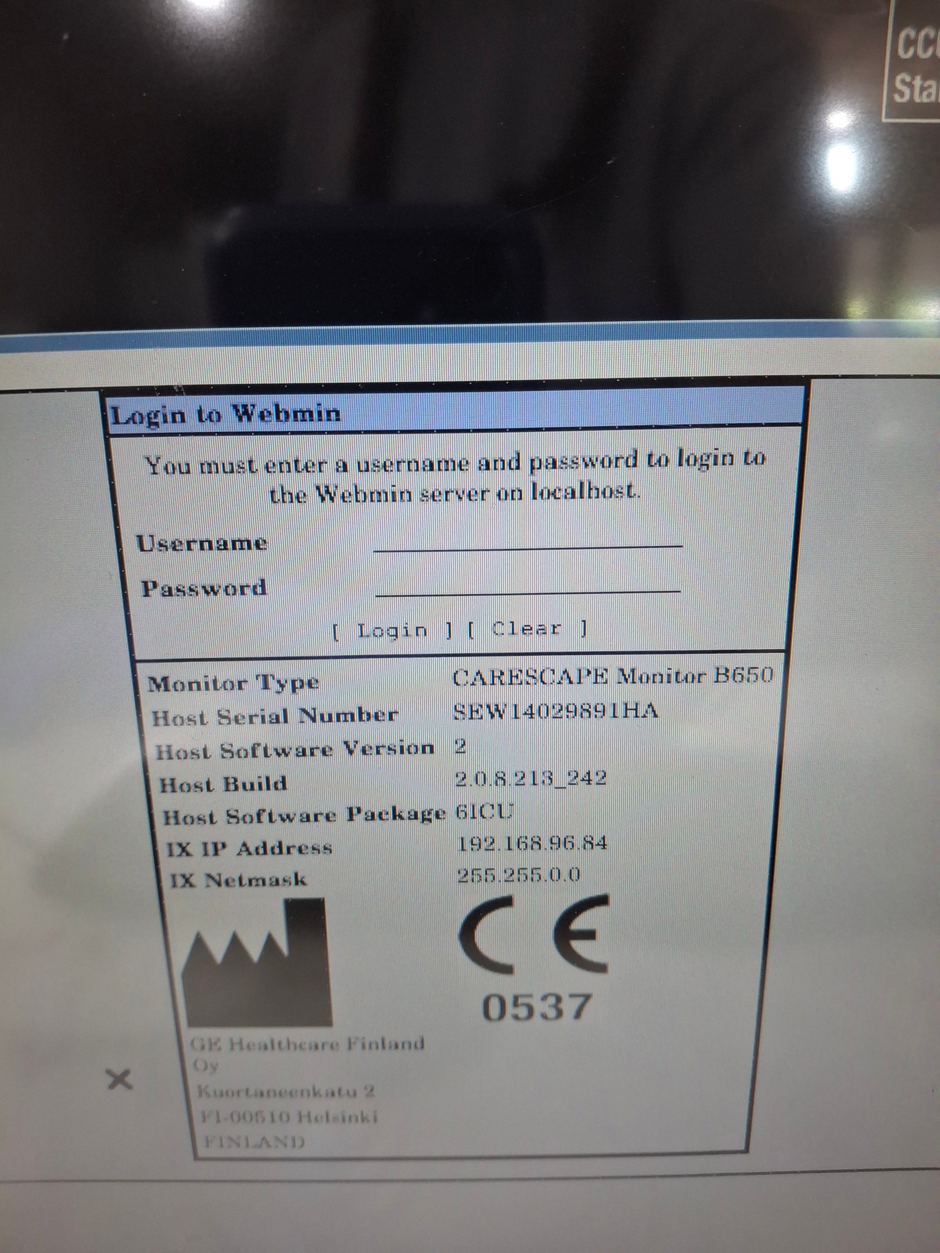 GE Healthcare Carescape B650 Critical Care Patient Monitor