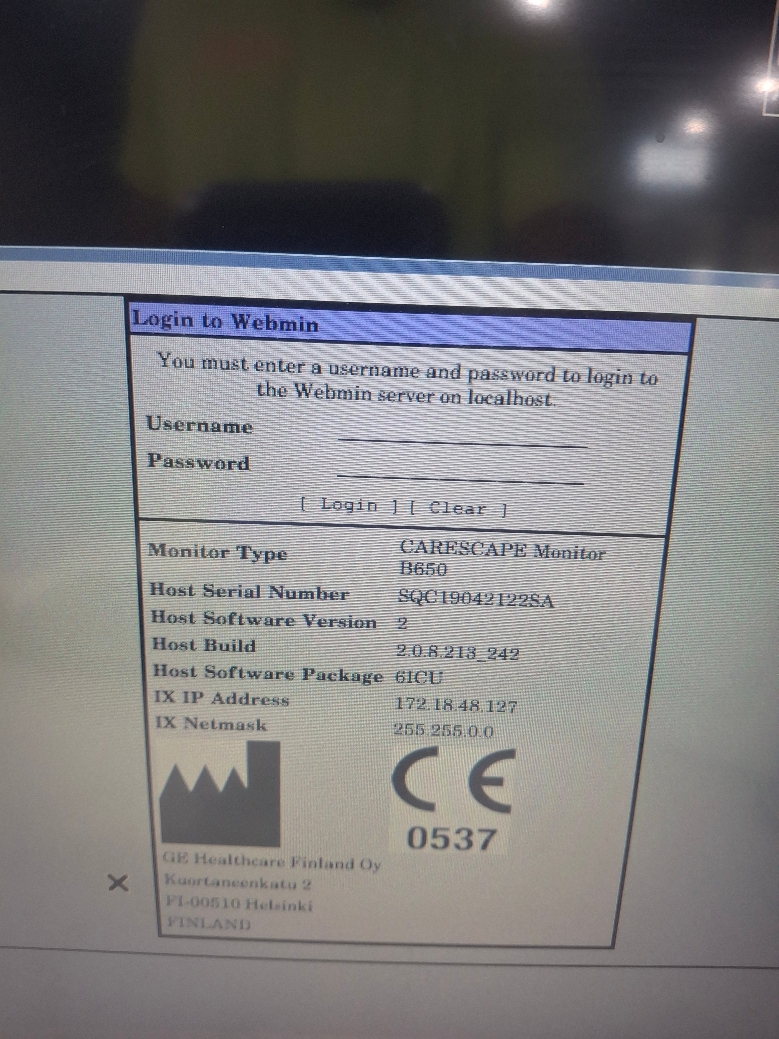 GE Healthcare Carescape B650 Critical Care Patient Monitor