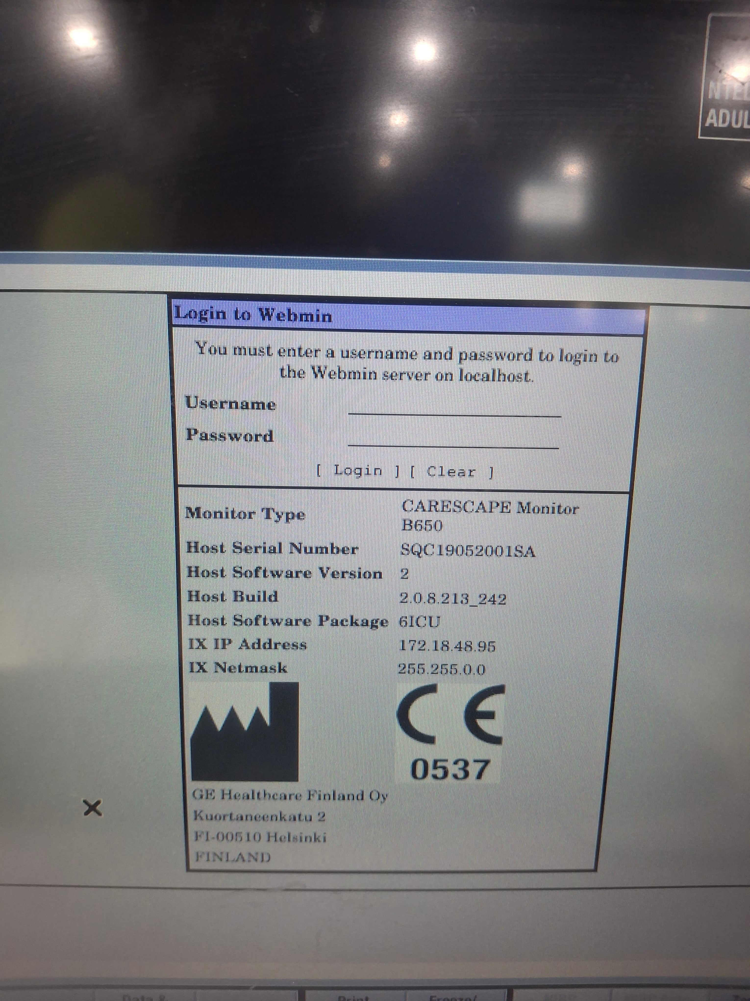 GE Healthcare Carescape B650 Critical Care Patient Monitor