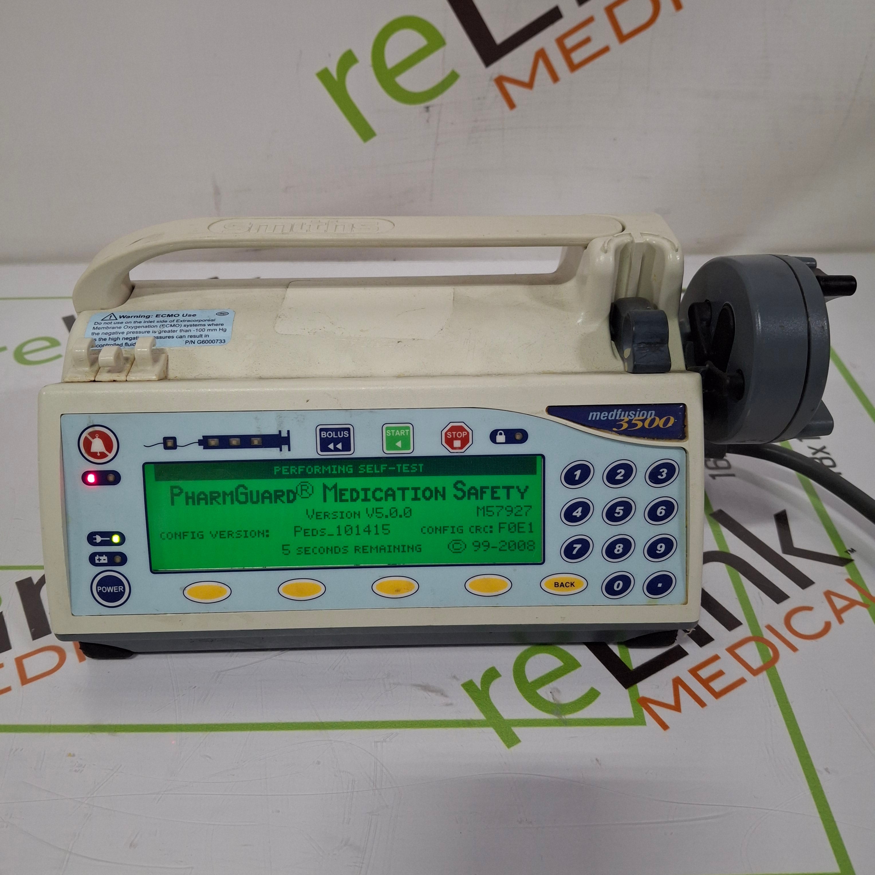 Smiths Medical Medfusion 3500 Version 5 Syringe Infusion Pump