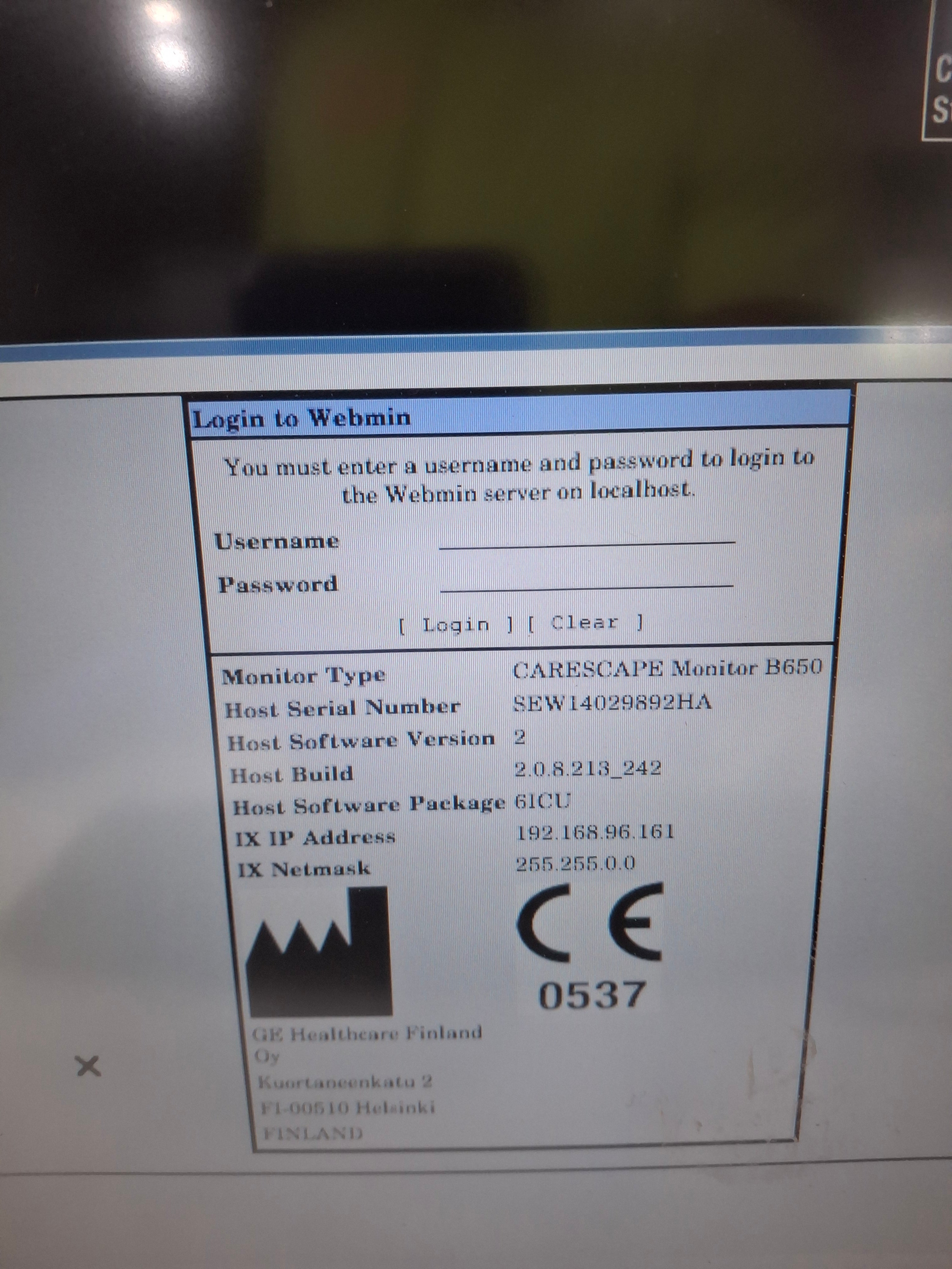 GE Healthcare Carescape B650 Critical Care Patient Monitor