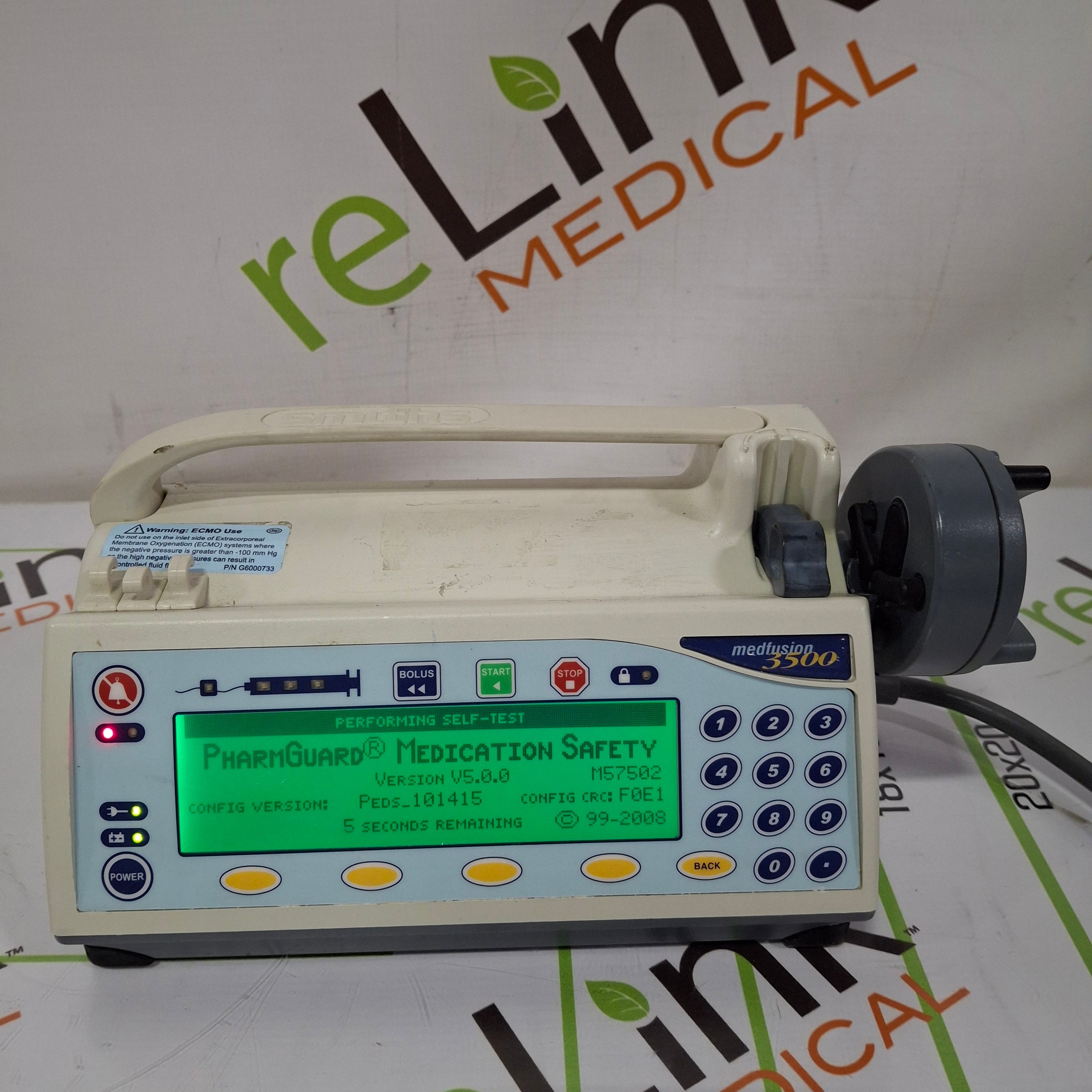 Smiths Medical Medfusion 3500 Version 5 Syringe Infusion Pump