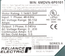 Cargar imagen en el visor de la galería, 6MDVN-6P0101 By Reliance Electric 1.5HP 115Volt 1Phase Drive NSFP MD60
