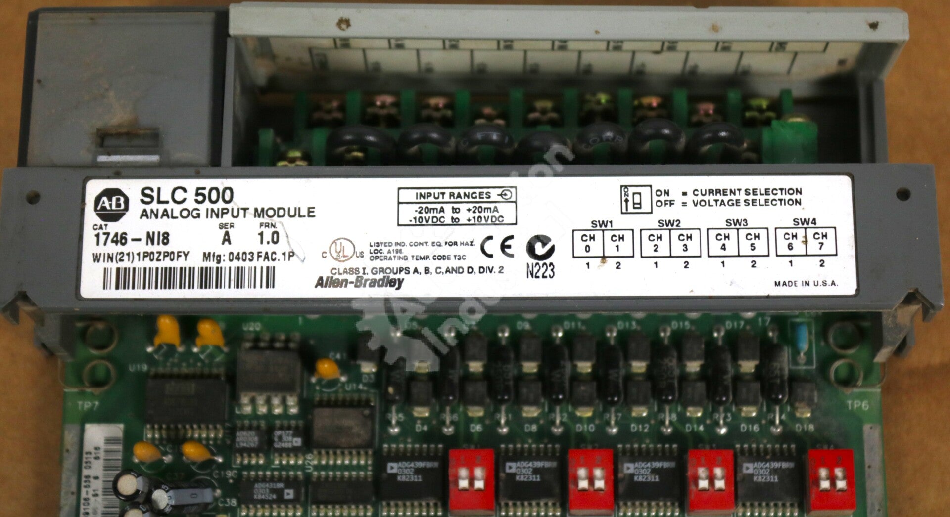1746-NI8 By Allen Bradley 8-Point 10 VDC/20 MA 500 SLC Analog Input Module