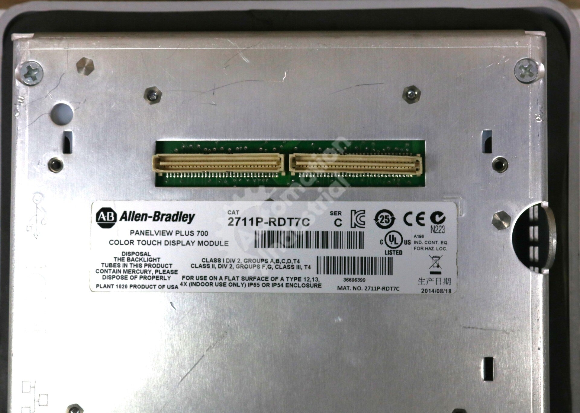 2711P-RDT7C By Allen Bradley Panelview Plus 700 Color Touch Display Module