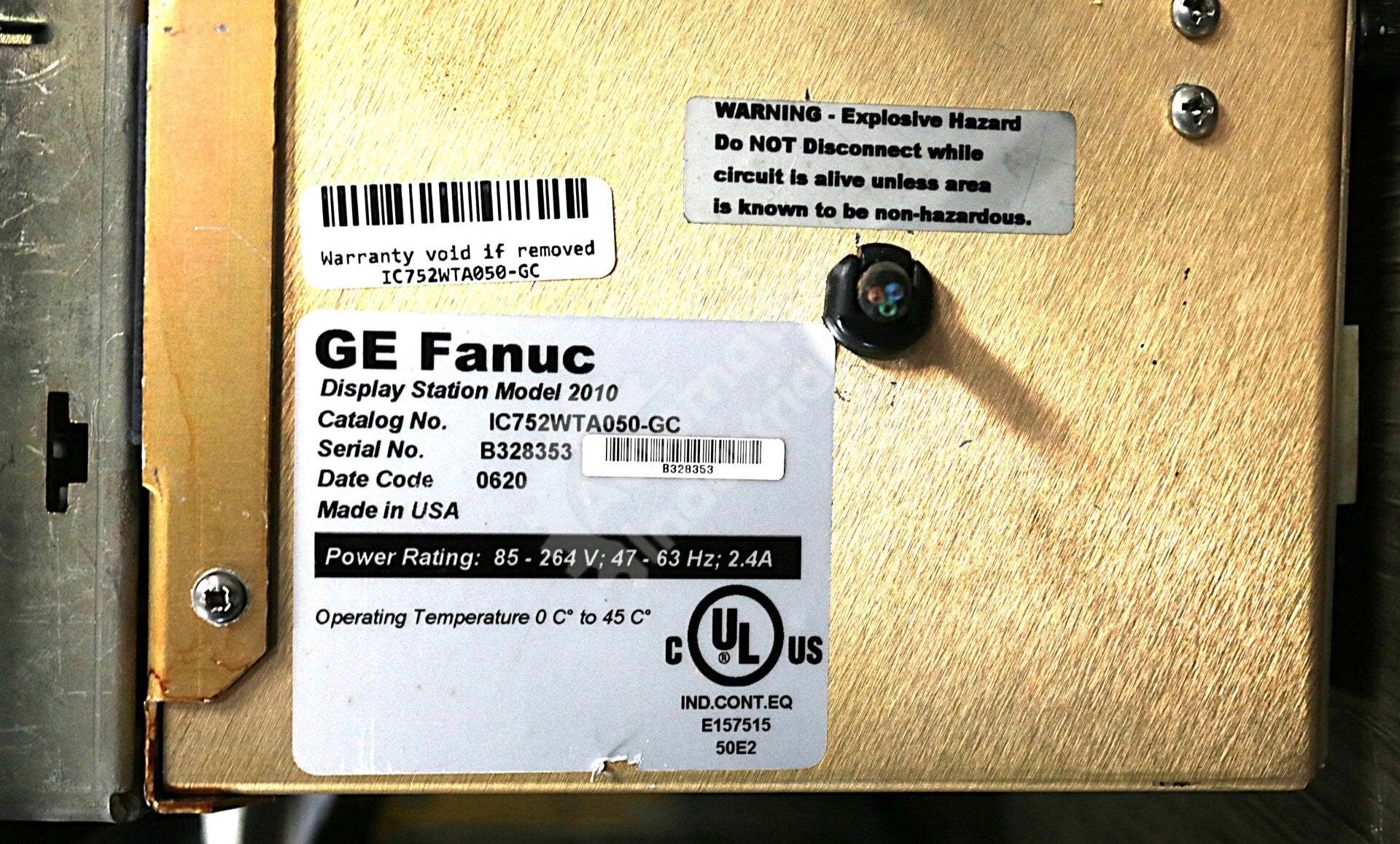 IC752WTA050-GC By GE Fanuc 264V Display Station Model