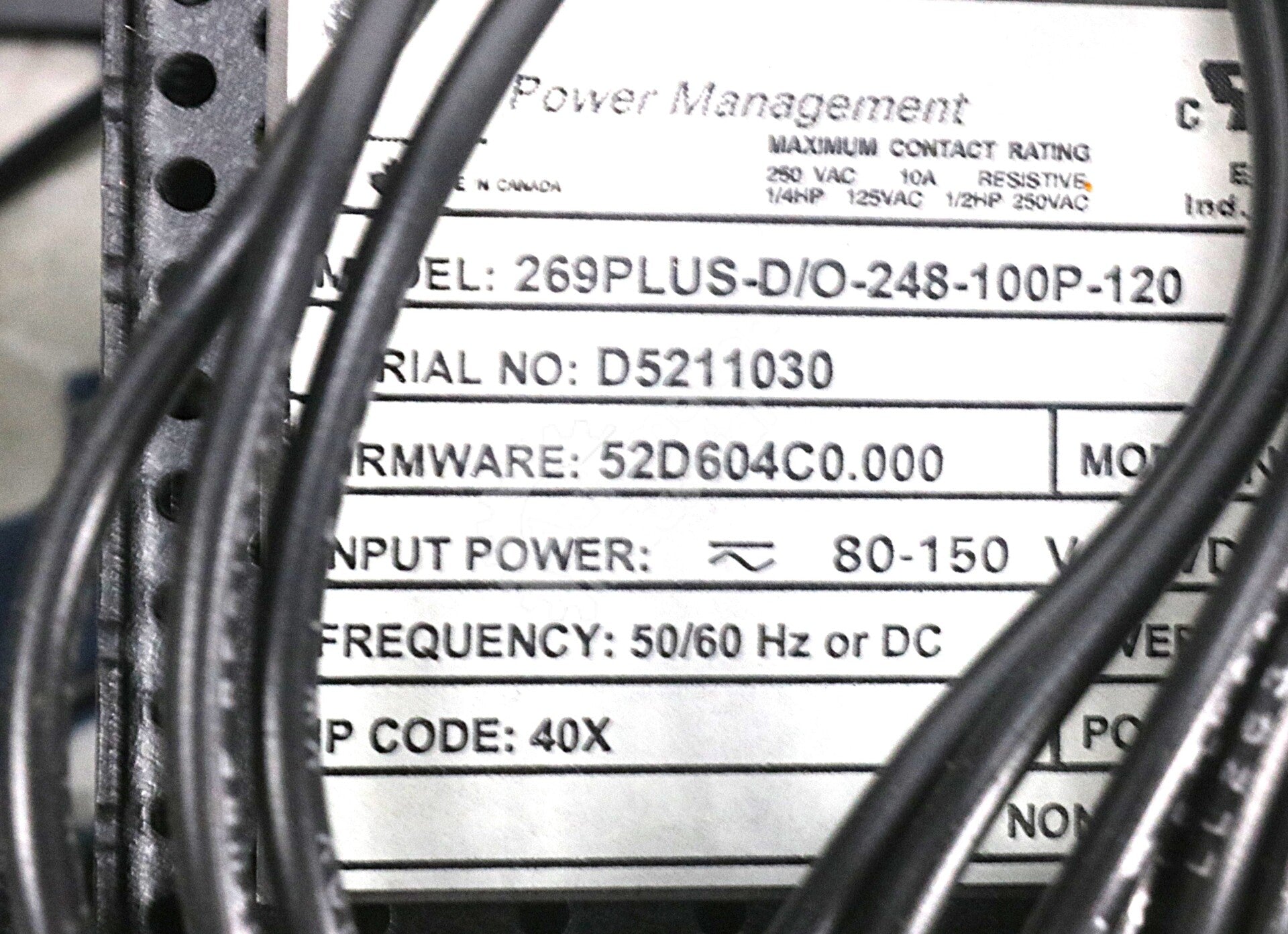 269PLUS-D/O-248-100P-120 By GE Multilin 80–150V 269 Plus Motor Management Relay