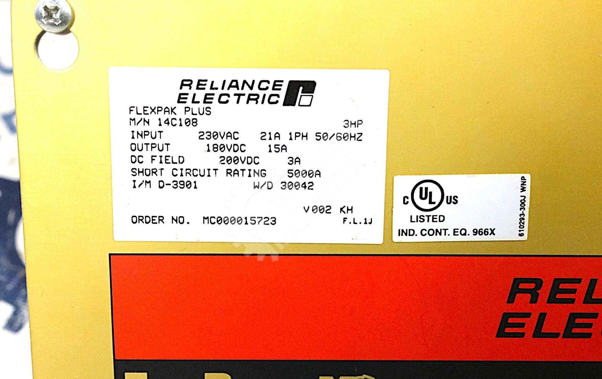 14C108 By Reliance Electric 230VAC 15A  FlexPak Plus DC Drive