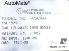 Carregar imagem no visualizador da galeria, 45C40 By Reliance Electric Dual 115 VAC/DC Input Module AutoMate
