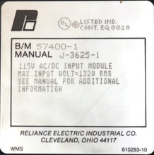 Carregar imagem no visualizador da galeria, 57400-1 By Reliance Electric 115V AC/DC Input Module AutoMax
