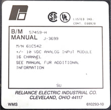 Carregar imagem no visualizador da galeria, 61C542 By Reliance Electric +/- 10 VDC Analog Input Voltage Module AutoMax
