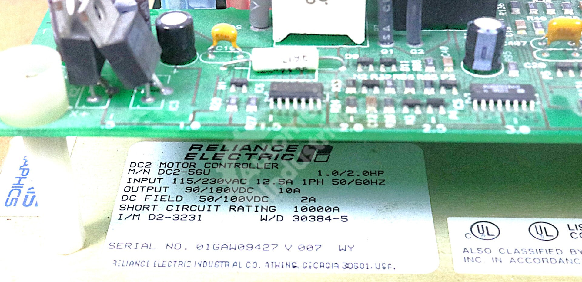 DC2-56U By Reliance Electric 0-57210-31 1/4 2HP Plate Drive