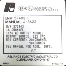 Carregar imagem no visualizador da galeria, 57C403 By Reliance Electric 16-Ch 115V AC High Output Module AutoMax
