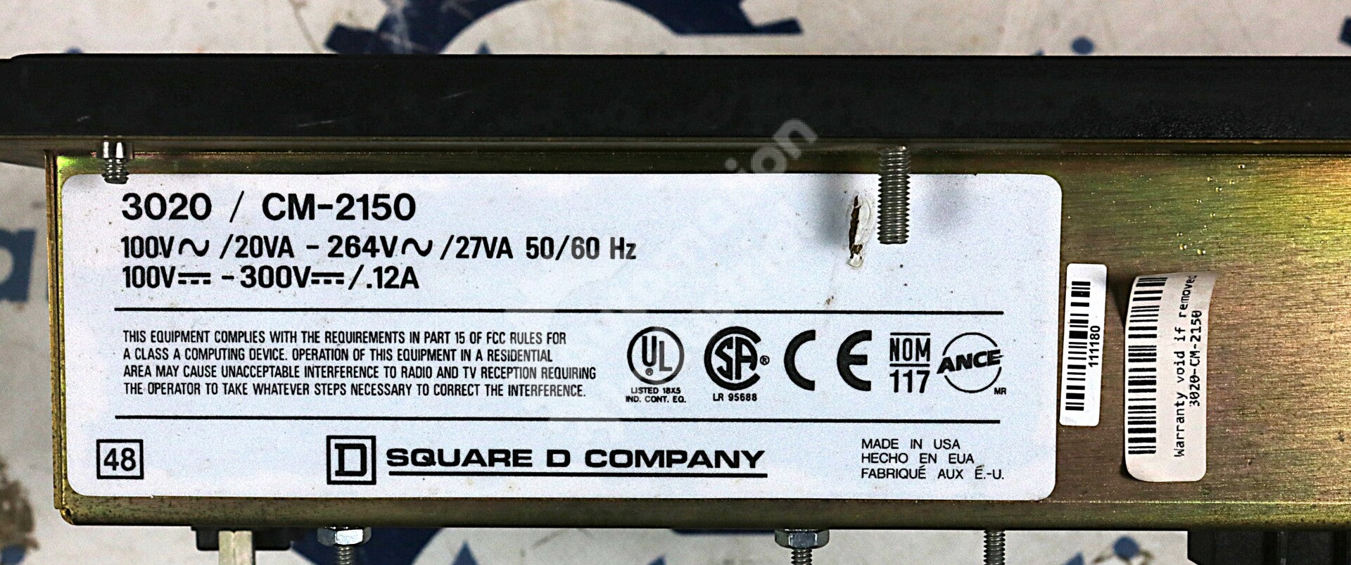 CM-2150 By Square D PowerLogic Class 3020 100-264VAC 100-300VDC Circuit Monitor