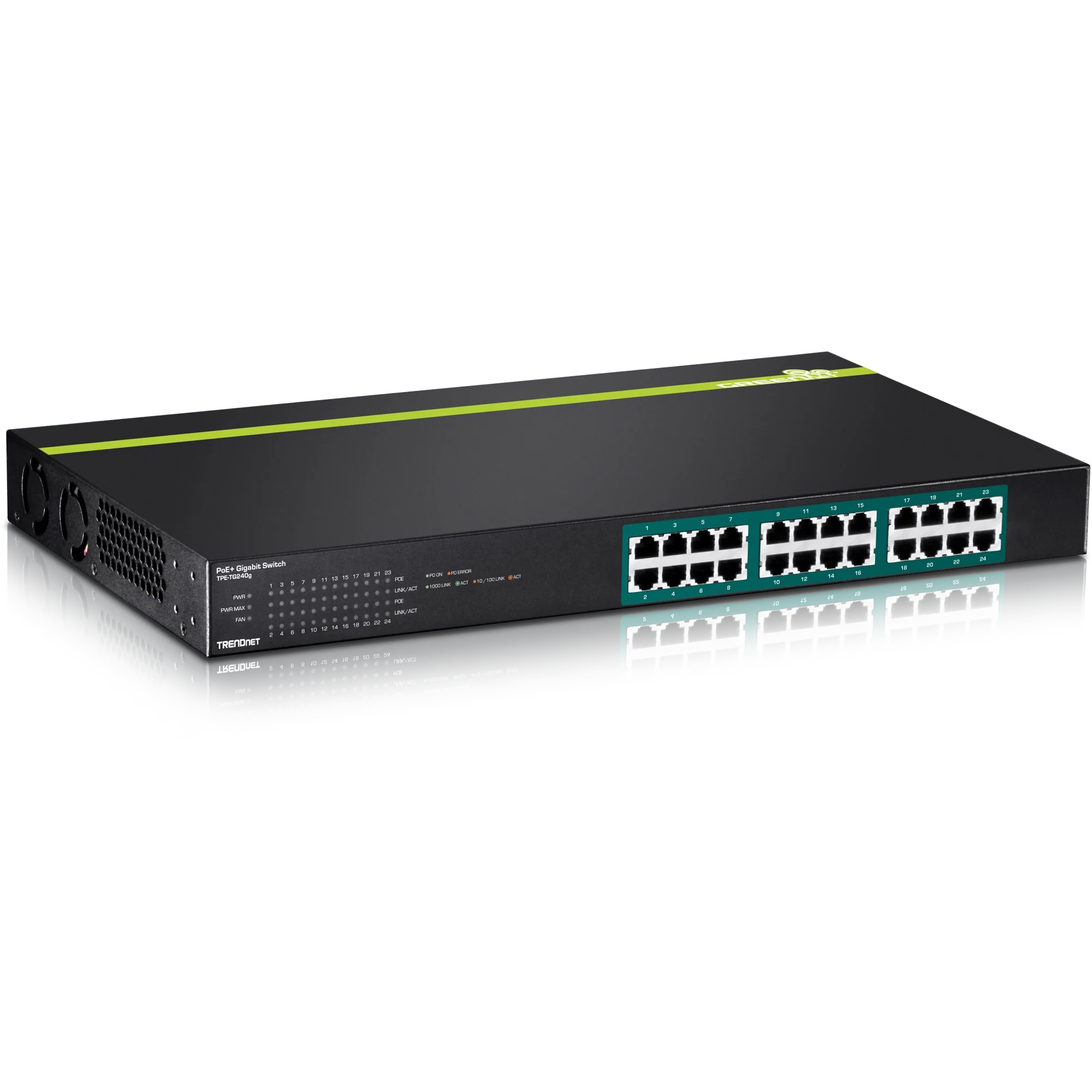 TRENDnet TPE-TG240g 24-Port GREENnet Gigabit PoE+ Switch (370W)
