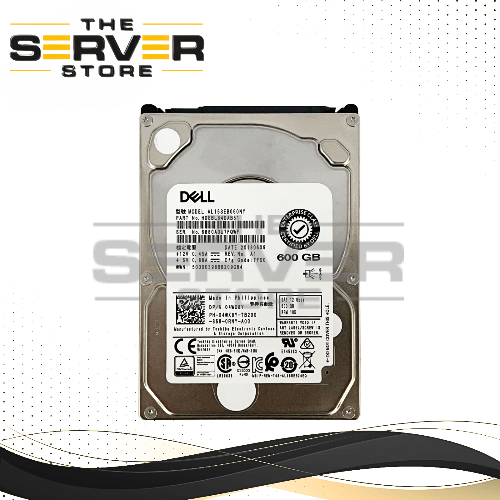 Dell 600GB SAS 12G 10K SFF 2.5" HDD Toshiba AL15SEB HDEBL84DAB51 AL15SEB060NY