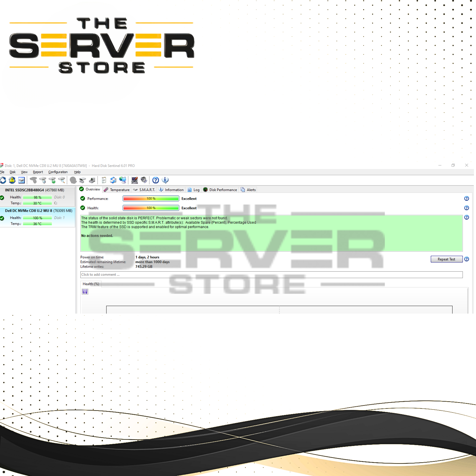 Dell 800GB NVMe x4 MU U.2 SFF 2.5" SSD Kioxia CD8-V KCD8XVUG800G 030HYT 30HYT