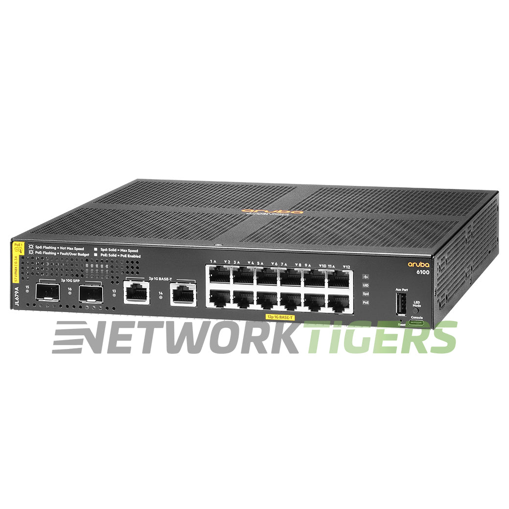 HPE Aruba JL679A CX 6100 12x 1GB PoE RJ45 2x 10GB SFP+ 2x 1GB RJ45 Switch