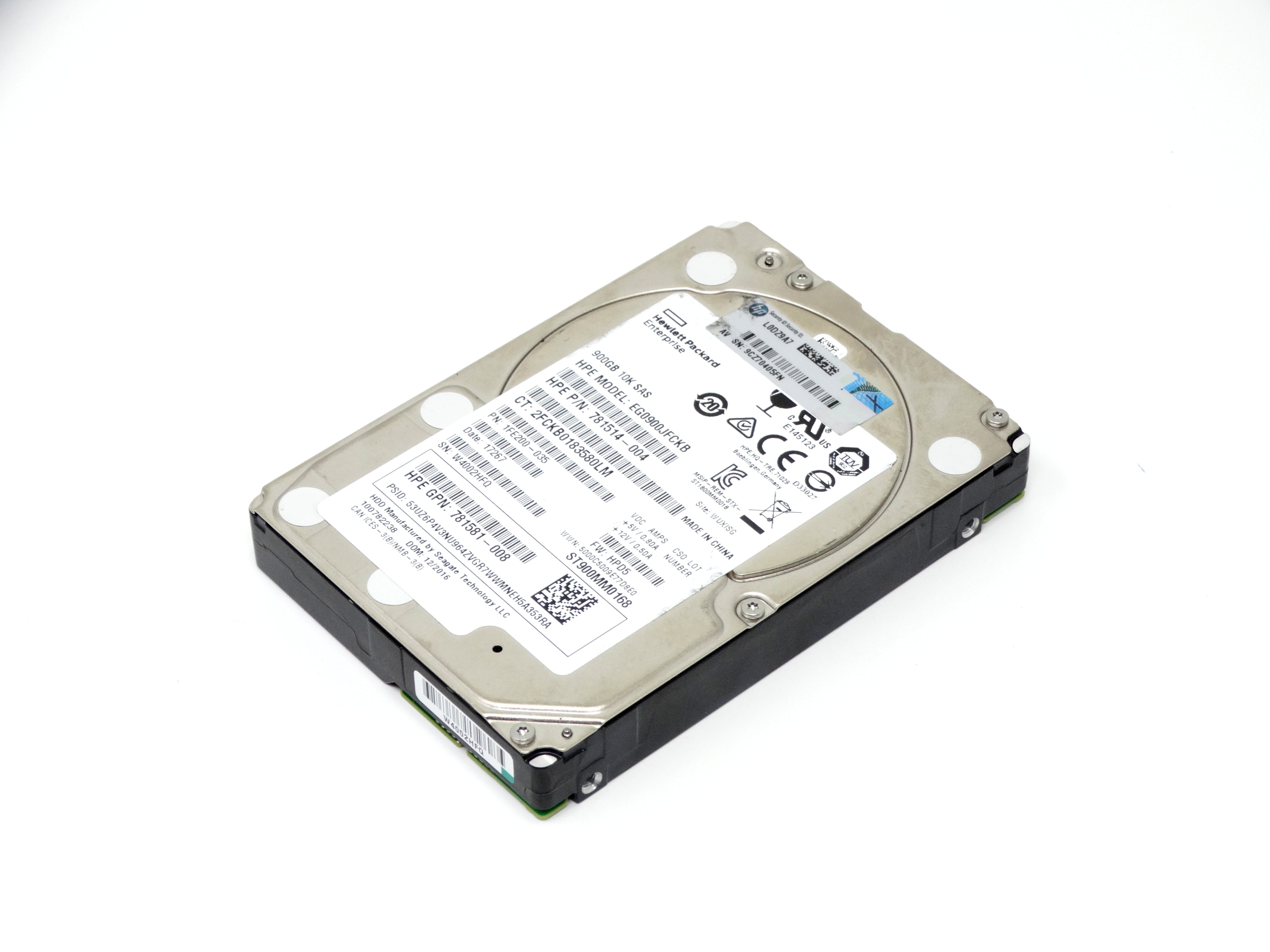 HP 900GB 10K 12Gbps SAS 2.5'' SFF Hard Drive HDD (EG0900JFCKB)