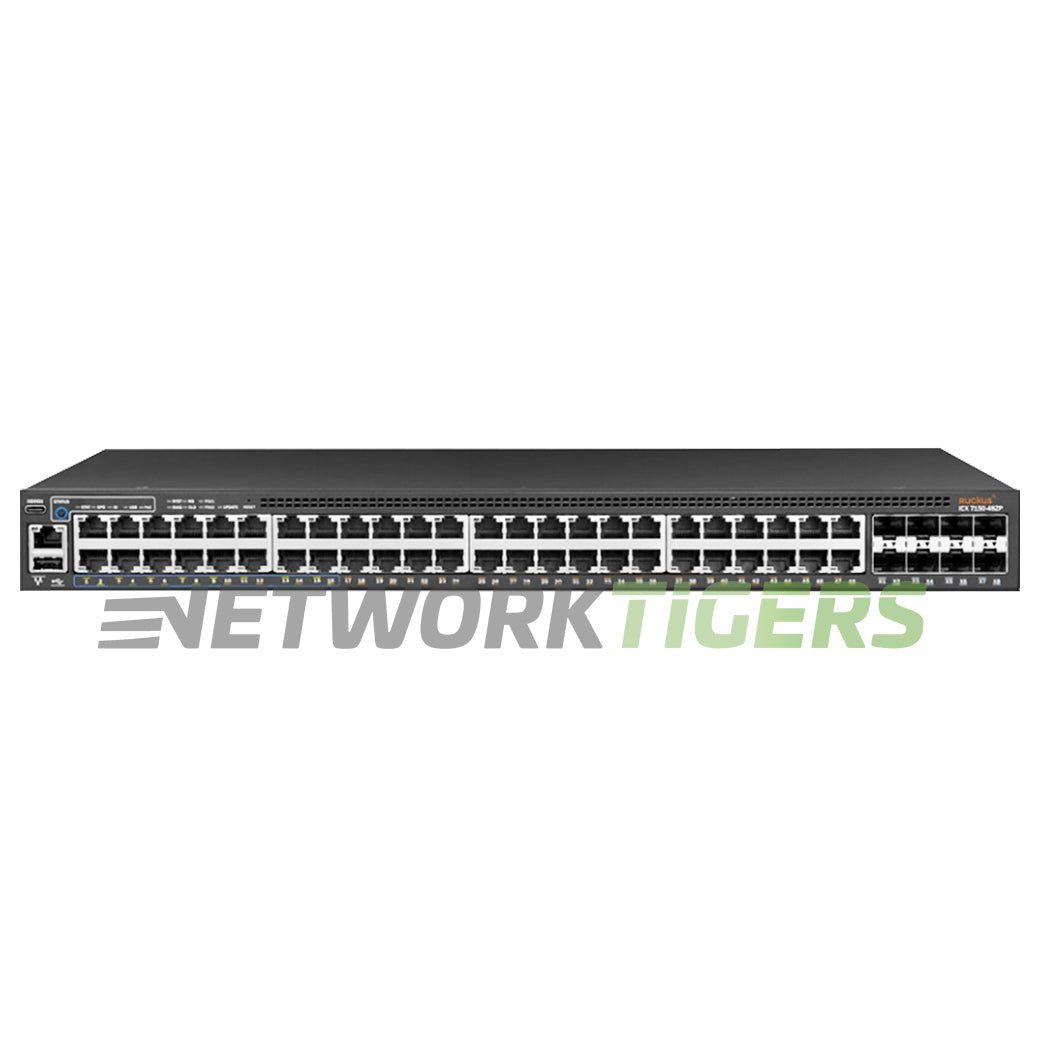 NEW Ruckus ICX7150-48ZP-E8X10GR 16x 2.5GB PoH RJ45 32x PoE+ 8x 10G SFP+ Switch