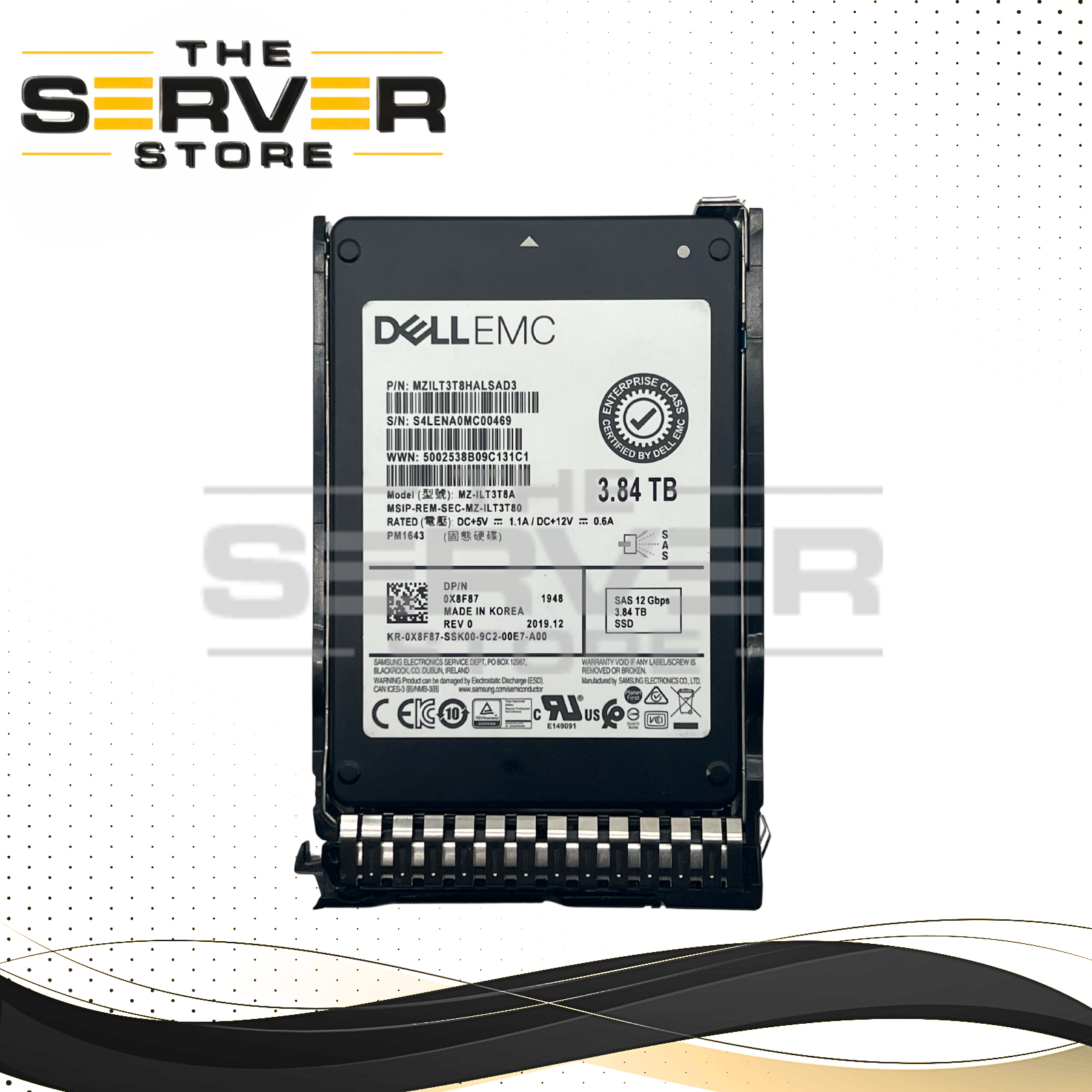 (New Open Box) Samsung 3.84TB SAS 12G RI SC 2.5 SSD PM1643 Series MZ-ILT3T8A for HPE ProLiant Server