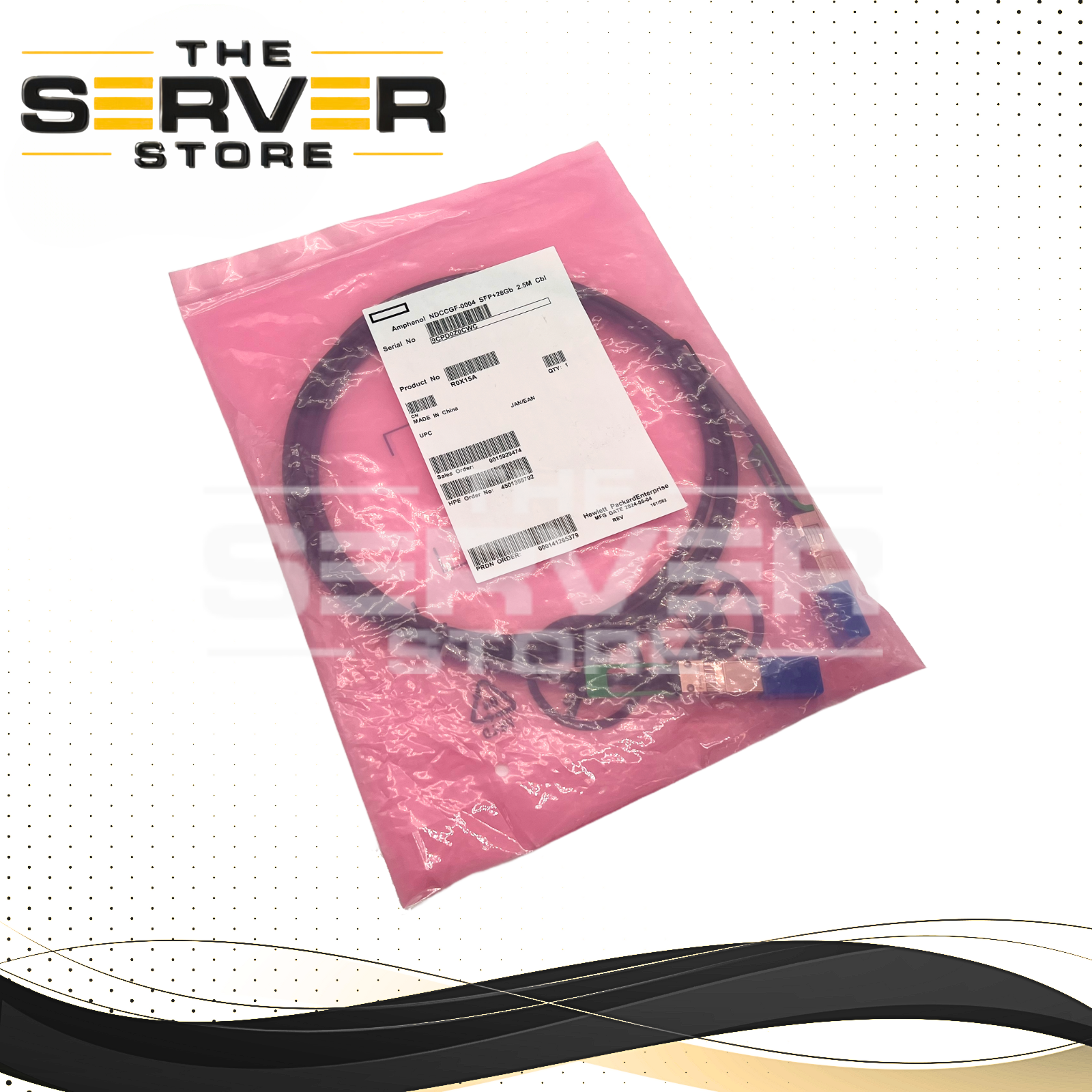 (LOT OF 2) Amphenol SFP+28Gb 2.5m(8.2ft) Passive Assembly Cable NDCCGF-0004