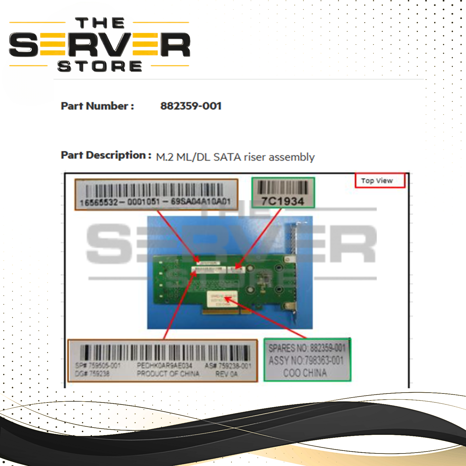 HPE SATA M.2 ML/DL Dual Drive PCIe Riser Card 759239-001