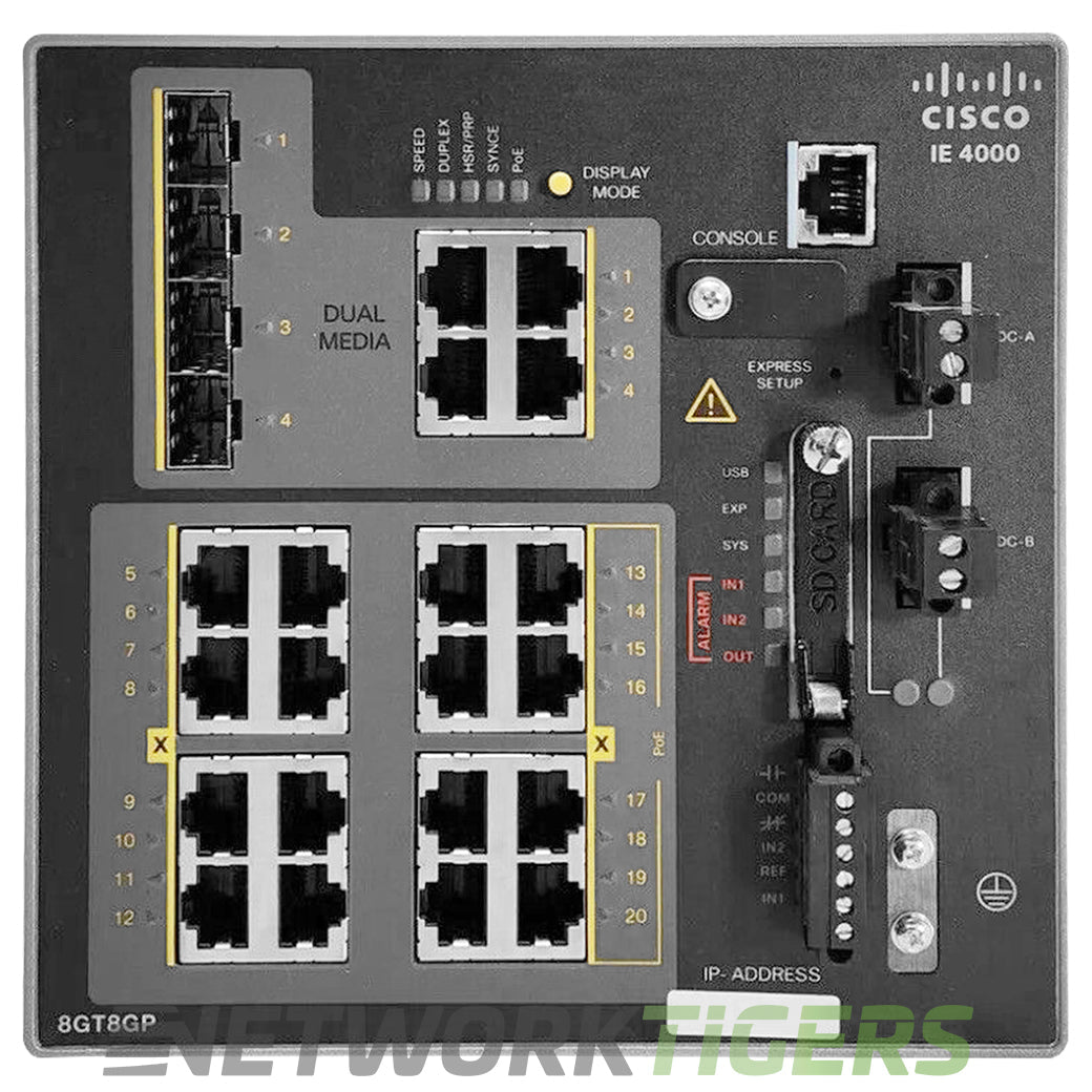 NEW Cisco IE-4000-8GT8GP4G-E 16x 1GB (8x PoE) RJ45 4x 1GB Combo Switch