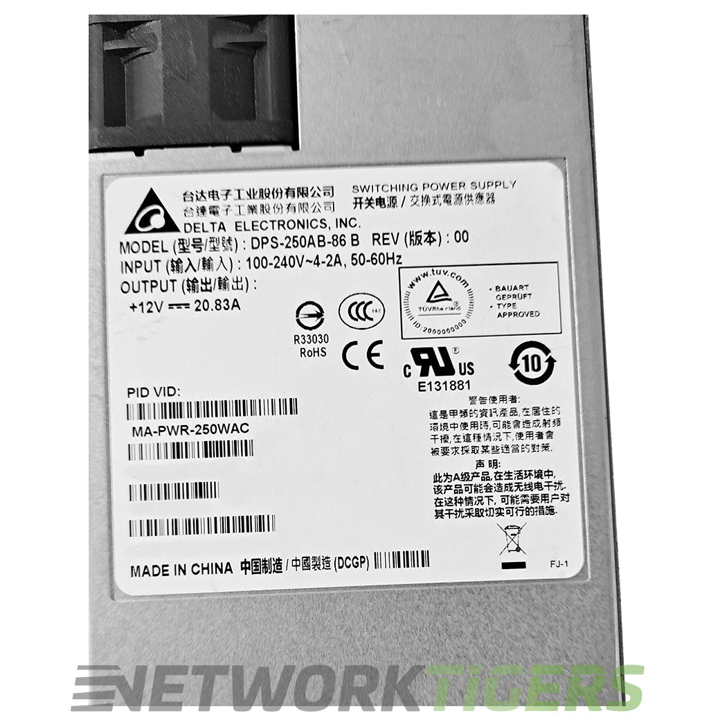 Cisco Meraki MA-PWR-250WAC MS250 MS350 250W AC Non-PoE Switch Power Supply